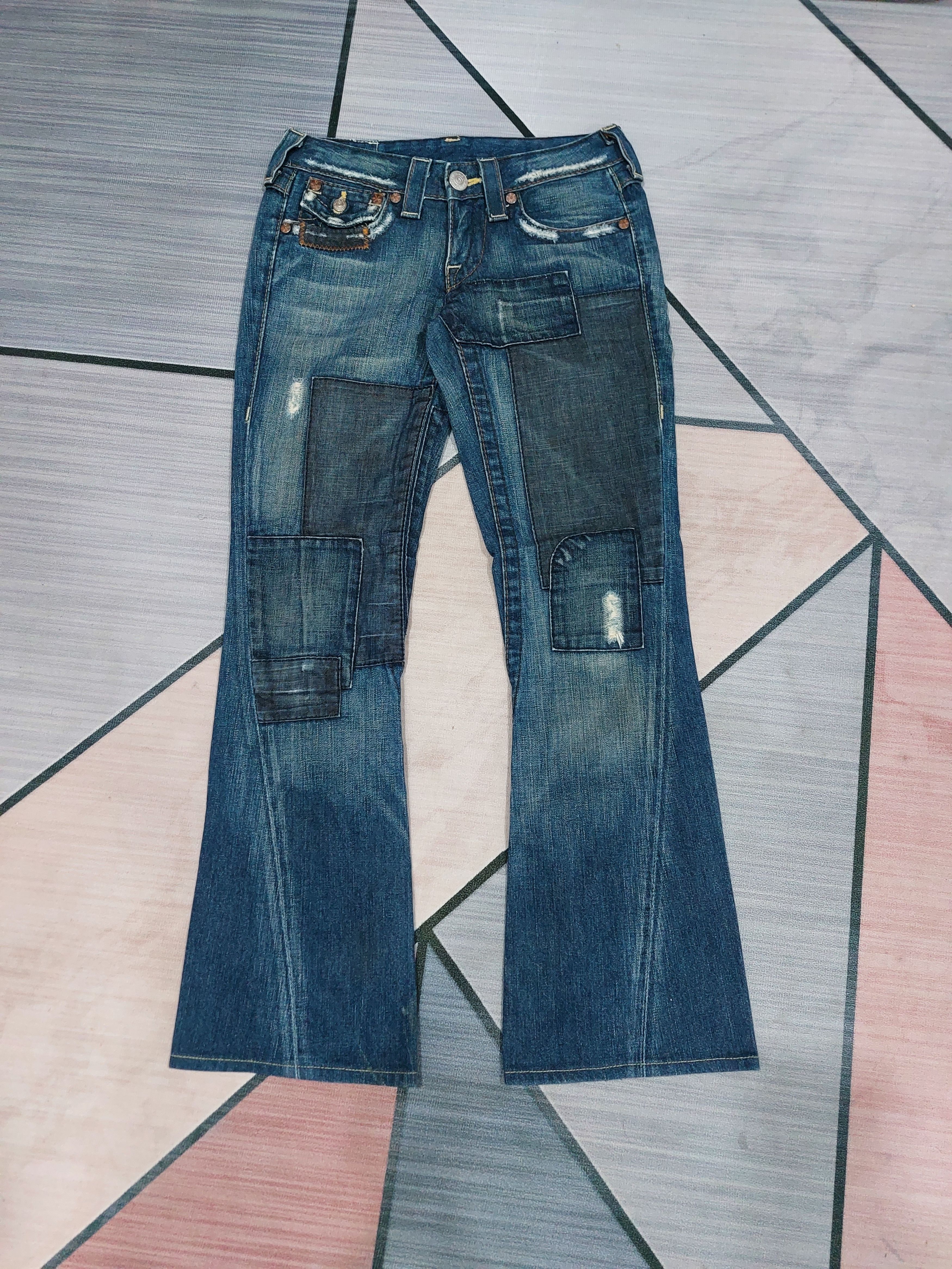 True Religion × Vintage TRUE RELIGION JOEY PATCHWORK JEANS Size 27" / US 4 / IT 40 - 1 Thumbnail