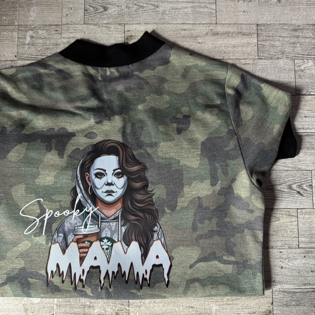 Other Spooky Mama, Coffee & Halloween, Camo Bomber Style Jacket Size S / US 4 / IT 40 - 20 Thumbnail