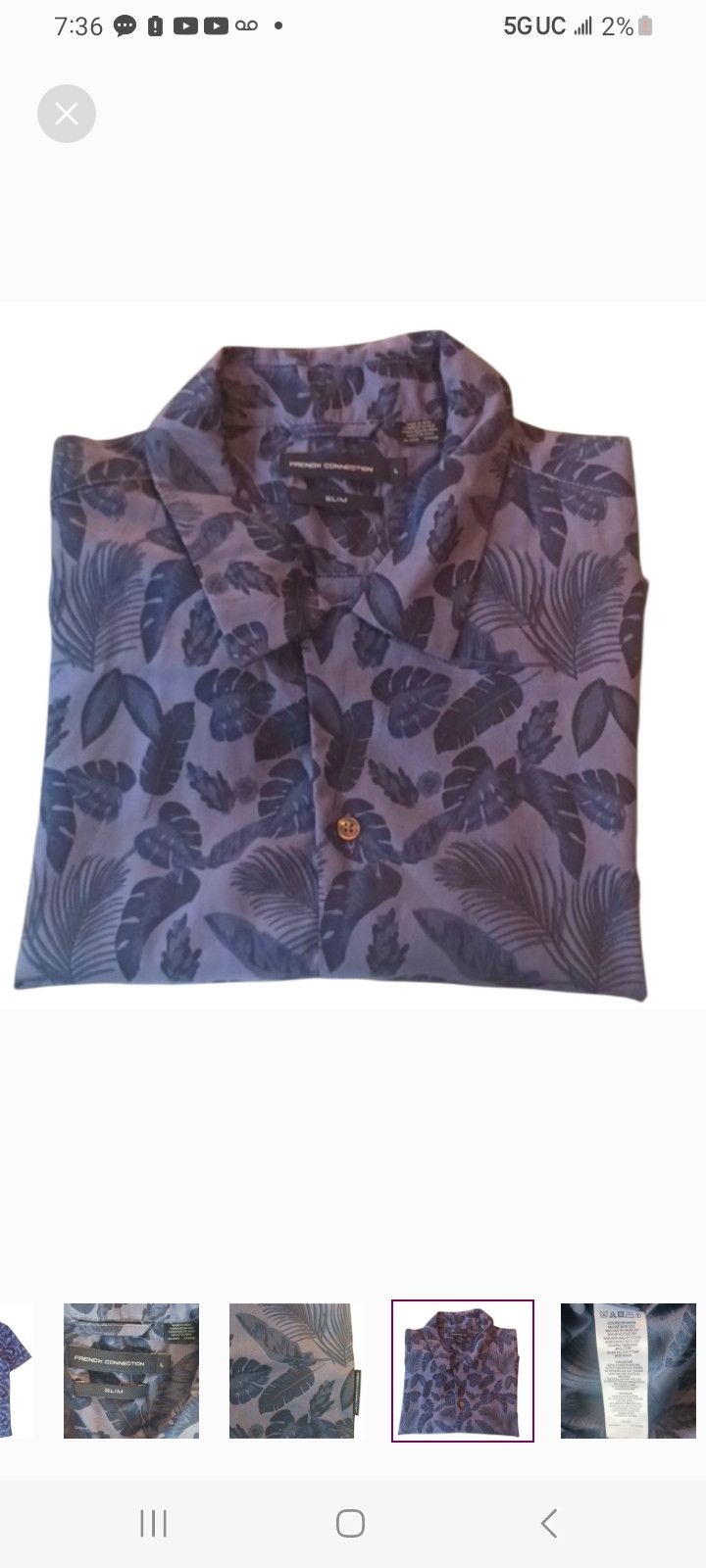 French Connection FRENCH CONNECTION HAWALIAN LEAF Shirt Size US M / EU 48-50 / 2 - 5 Thumbnail