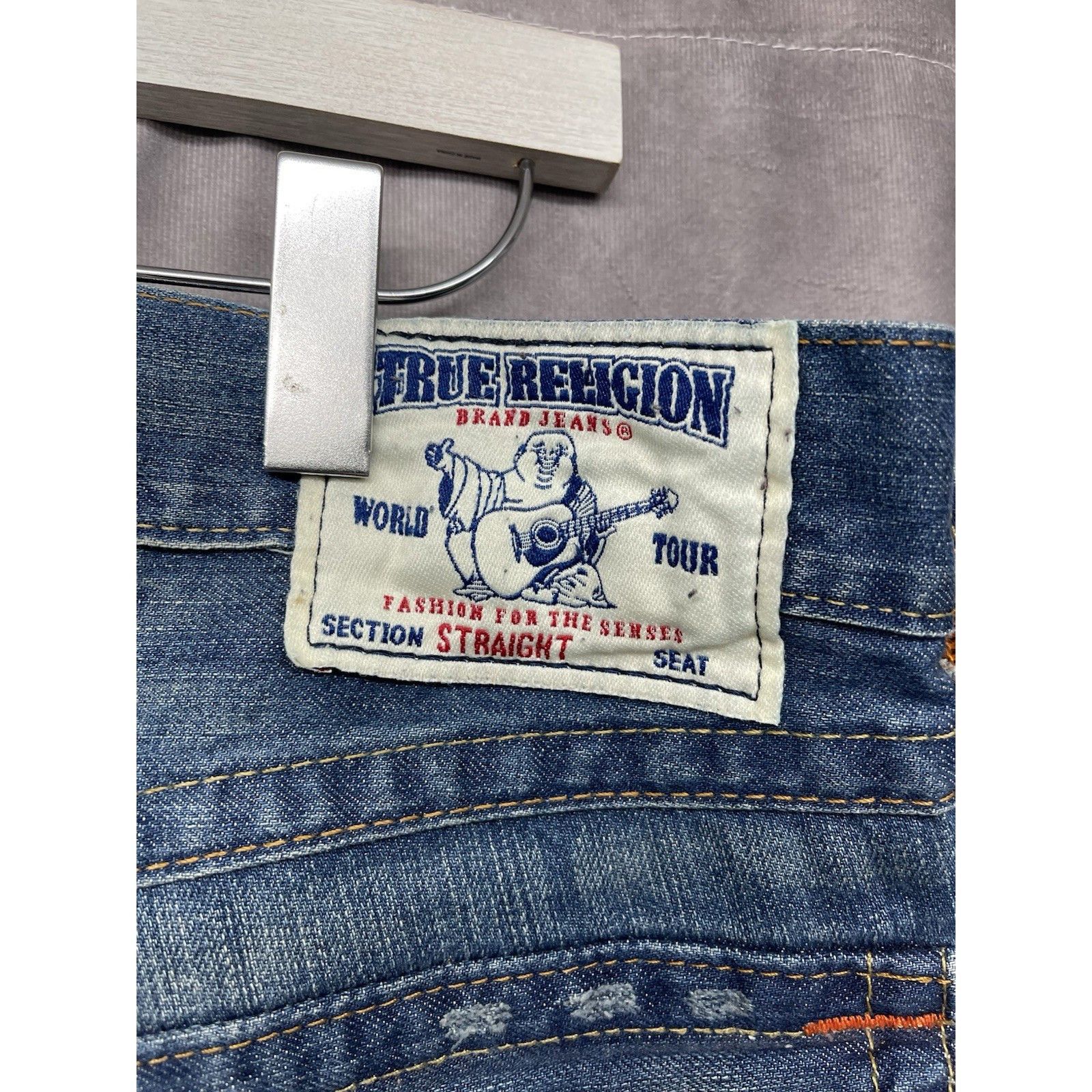 True Religion True Religion Section Straight Pants Jeans Washed Blue Camo Size US 32 / EU 48 - 5 Thumbnail