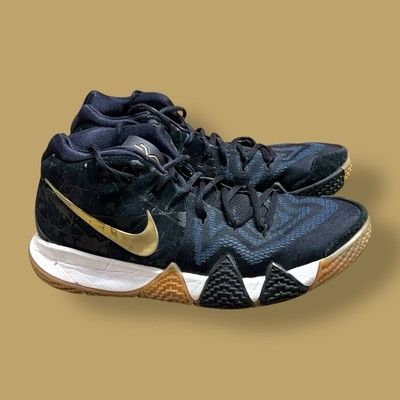 Nike Nike Kyrie 4 Basketball Shoes Black/Gold Gum Sole Size 9.5 Size US 9.5 / EU 42-43 - 2 Thumbnail