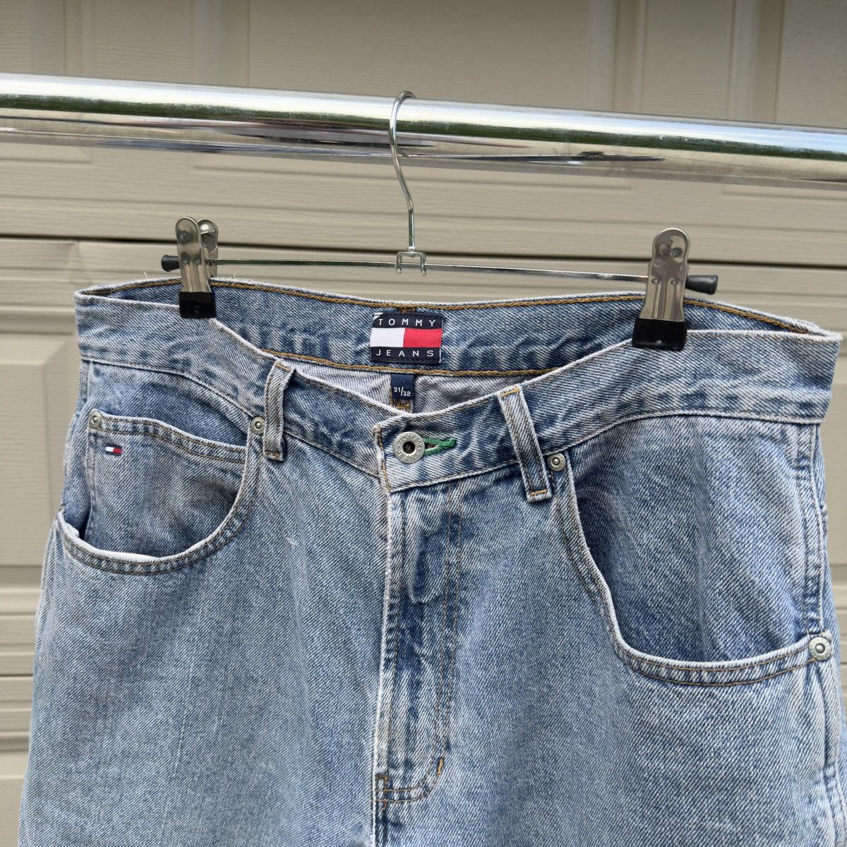 Vintage Tommy Jeans Thrashed Faded Distressed Work Jeans ERD Grunge Size US 31 - 3 Thumbnail
