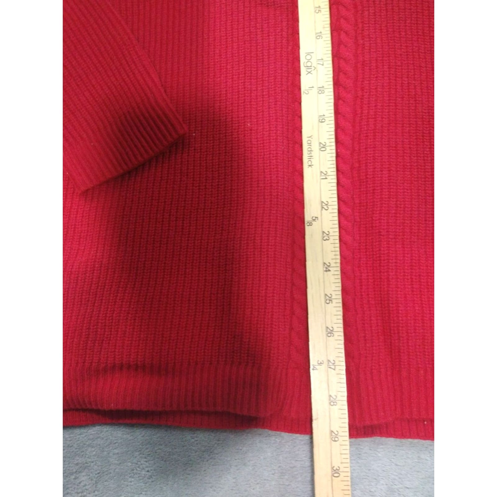 Talbots Talbots Sweater Womens 2X Red Pullover Crew-Neck Cable Knit Wool Blend Casual Dress Size XXL / US 16-18 / IT 52-54 - 3 Thumbnail