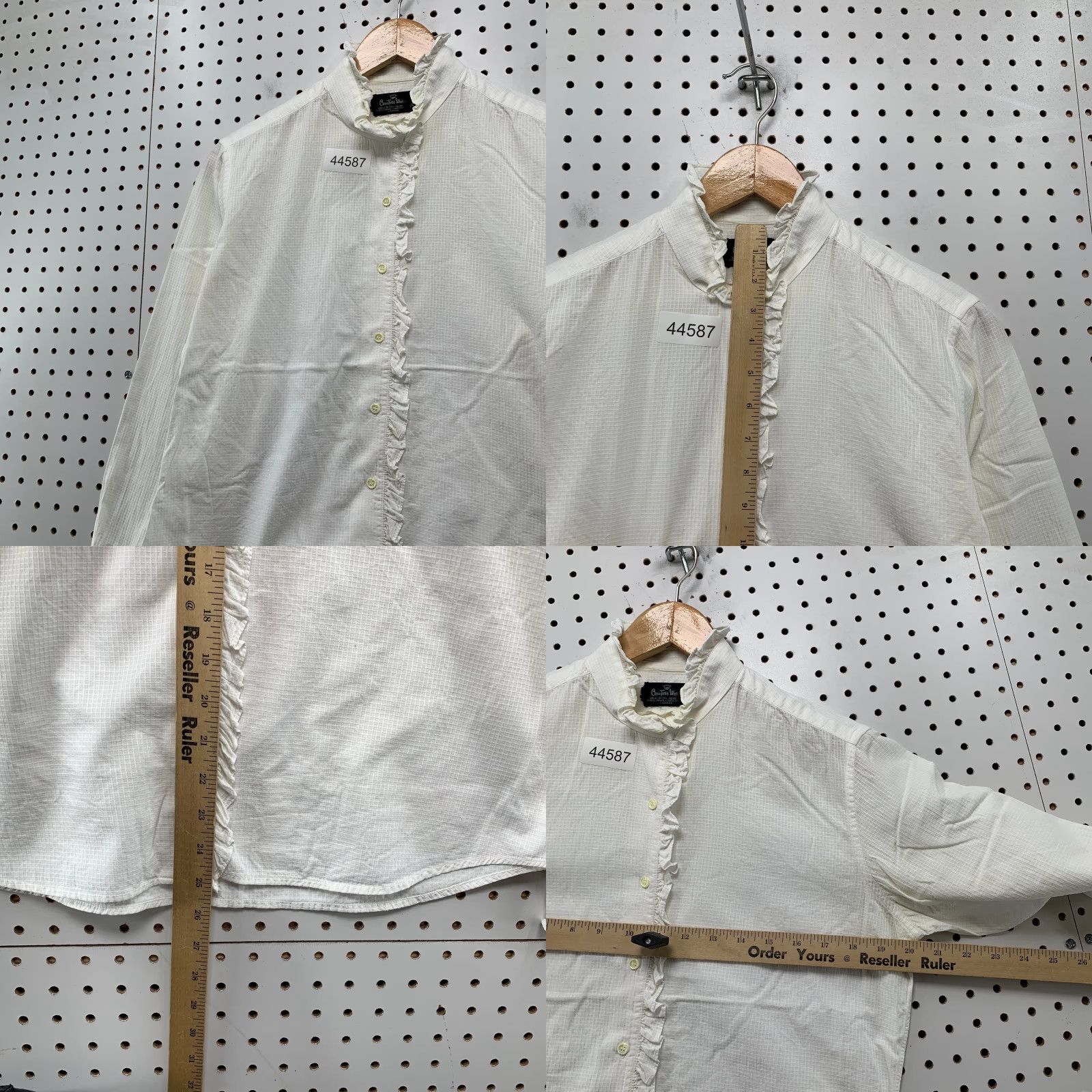 Countess Mara VINTAGE Countess Mara Blouse Womens L White Long Sleeve Ruffle Trim 60s 70s Regular Size: L Womens Men? (No, avoid extra) Size L / US 10 / IT 46 - 8 Thumbnail