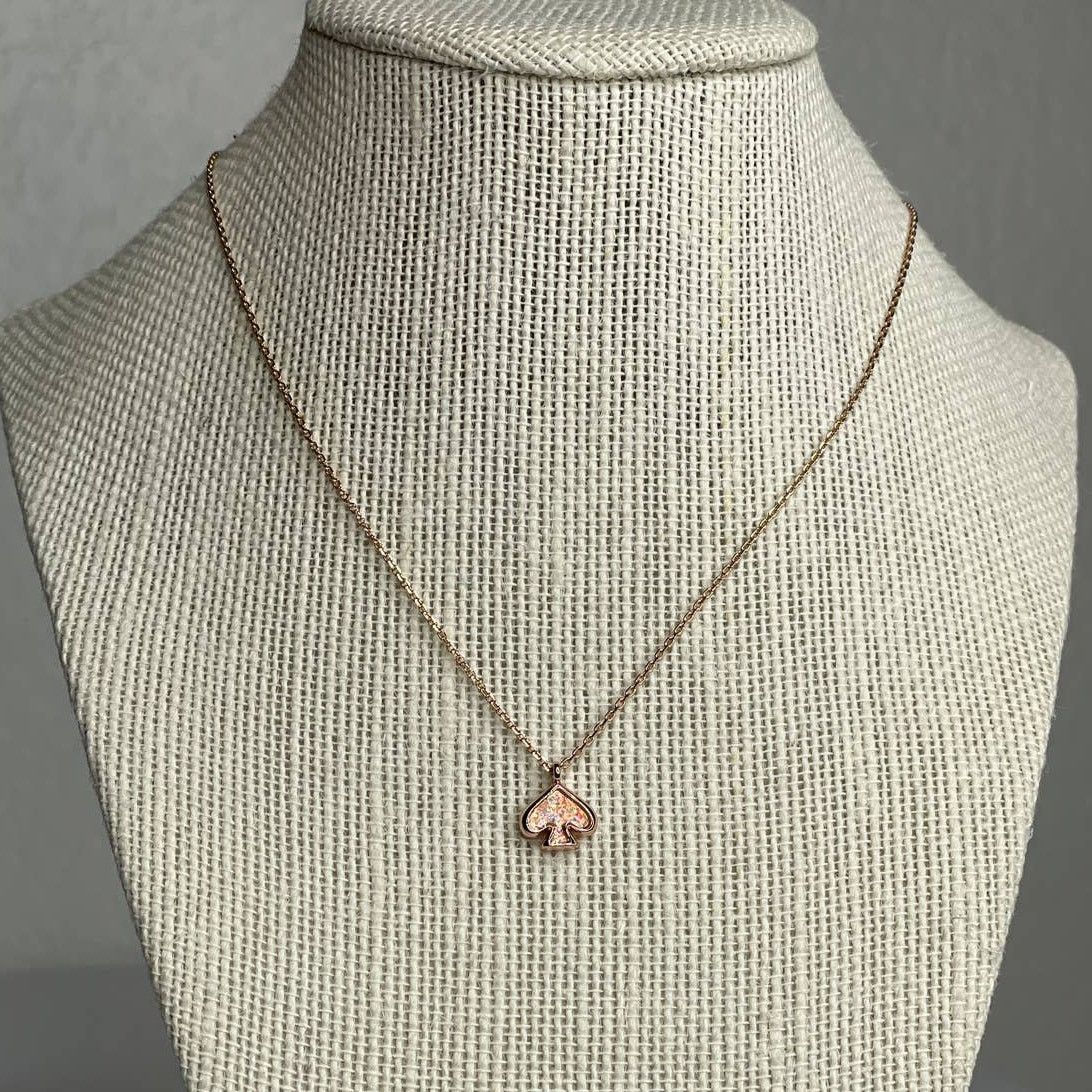 Kate Spade Kate Spade everyday spade glitter enamel Rose Gold Necklace Size ONE SIZE - 2 Thumbnail