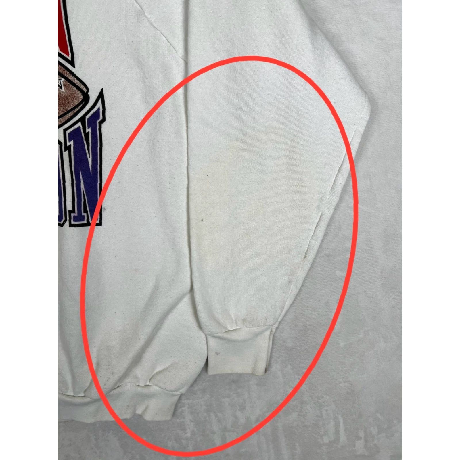 Fruit Of The Loom VINTAGE Ripon Escalon Football Sweatshirt Mens XL White 1993 Championships Plush Fleece Graphic Print Pull Over Crew Neck Size US XL / EU 56 / 4 - 4 Thumbnail