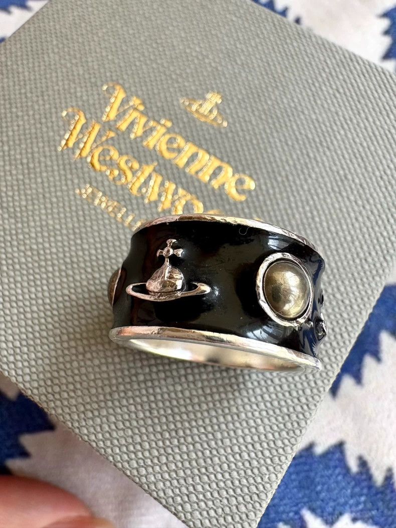 Vivienne Westwood Vivienne Westwood Vintage Black and Grey Pearl King Ring Size ONE SIZE - 4 Thumbnail