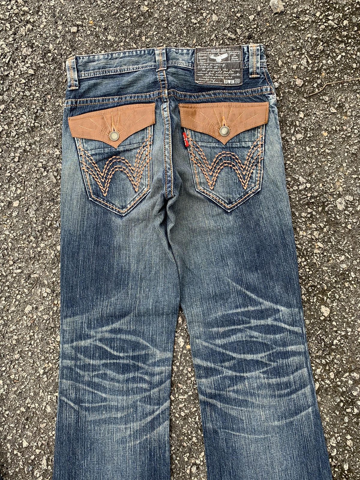 Japanese Brand FLARE💥 EDWIN XV NAVAJO PUNK STYLE MUDMAX WASHED DENIM☠️🎌 Size US 32 / EU 48 - 6 Thumbnail