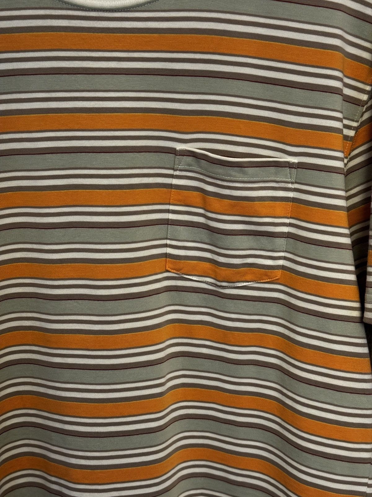 Beams Plus Beams Plus Multistripe Pocket Tee in Off White,Orange,Green Size US XL / EU 56 / 4 - 2 Thumbnail