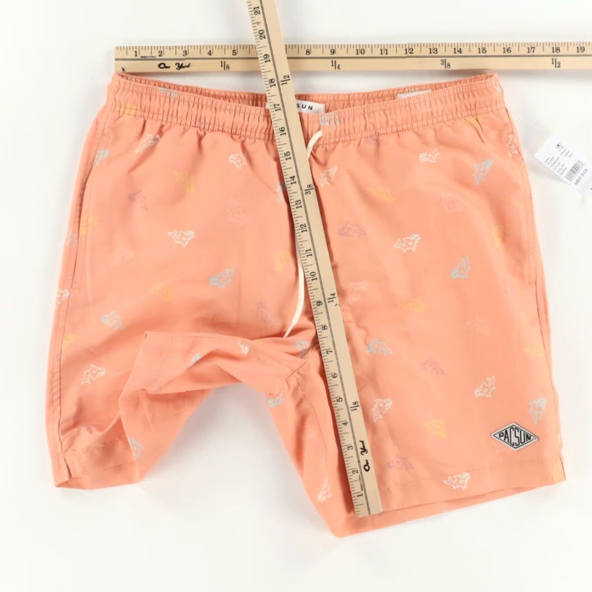 Pacsun Pacsun Lined Shark Toon Swimming Shorts Coral Men's M Size US 31 - 3 Thumbnail