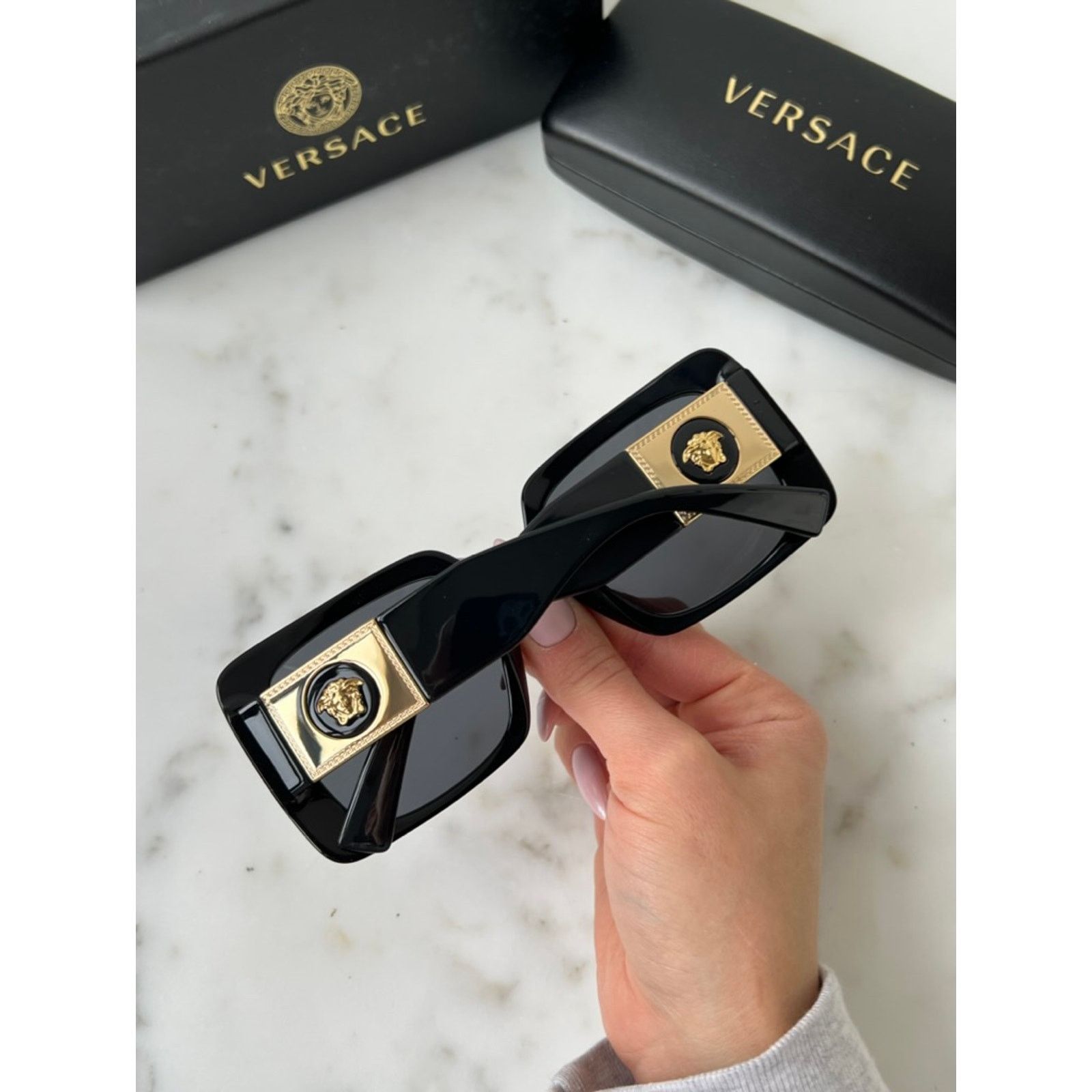 Versace NEW Versace VE4405 Black Square Medusa Sunglasses Size ONE SIZE - 5 Thumbnail