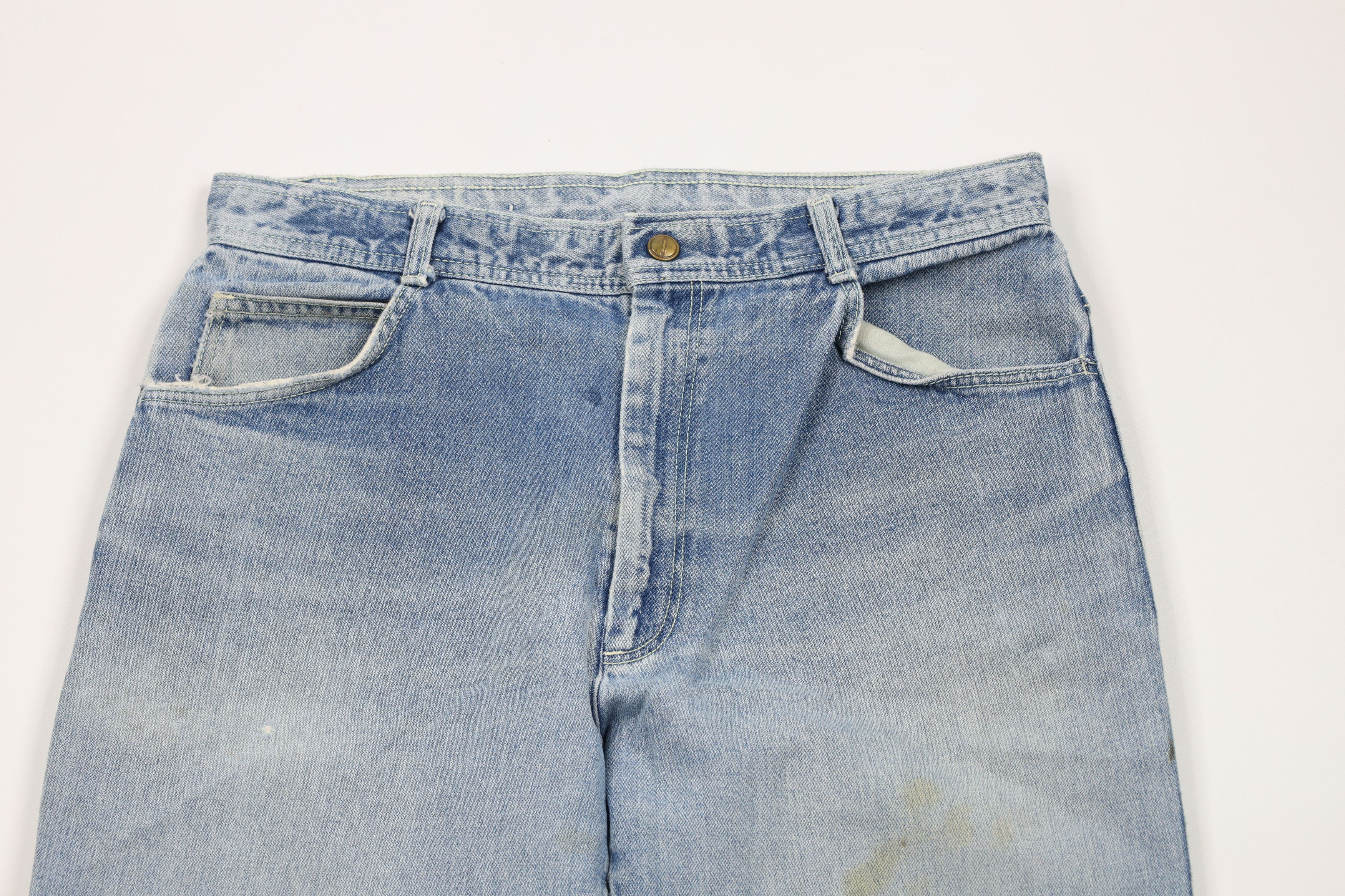 Vintage Vintage 70s Streetwear Wide Leg Flared Denim Jeans Blue Size US 32 / EU 48 - 2 Thumbnail
