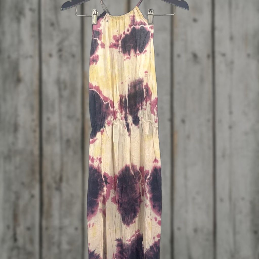 Vintage Blu Moon Maxi Dress Womens XS Tie Dye Halter Blouson Long Sundress Boho Cottage Moon Bohemian Size XS / US 0-2 / IT 36-38 - 1 Thumbnail
