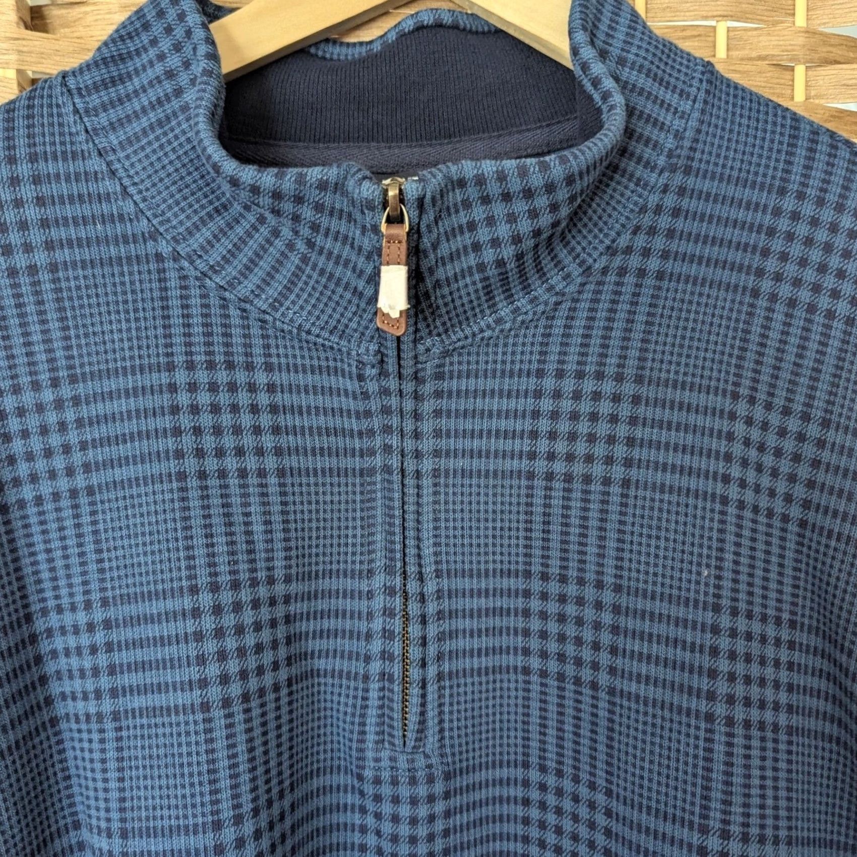 Lands' End VINTAGE: No Lands' End 2XLT Plaid Pullover Sweatshirt Zip Mock Neck Men Blue Quadruple-checked? Size US XXL / EU 58 / 5 - 4 Thumbnail