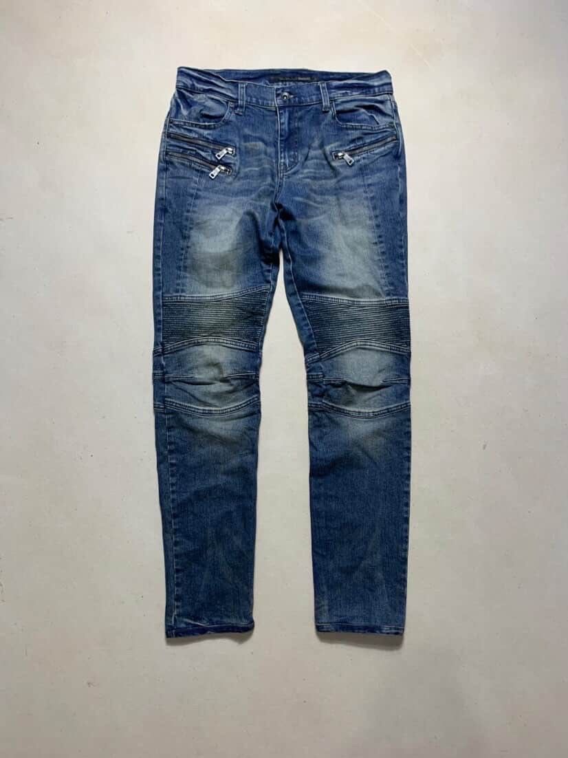 Balmain 00s Schussel Biker denim /kadoya /balmain style Size US 29 - 1 Thumbnail