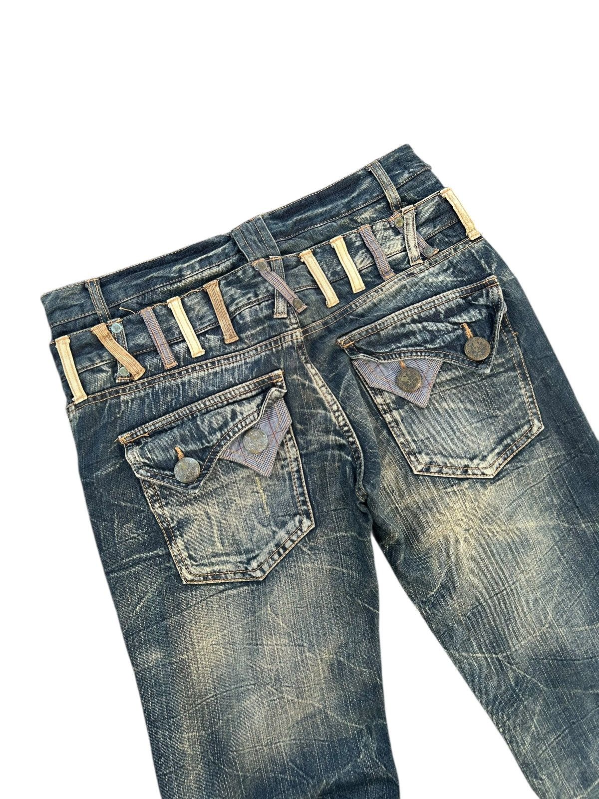 Japanese Brand × Kapital × Vintage Double Waist Skull Japanese Punk Style Denim Jeans Size US 33 - 6 Thumbnail