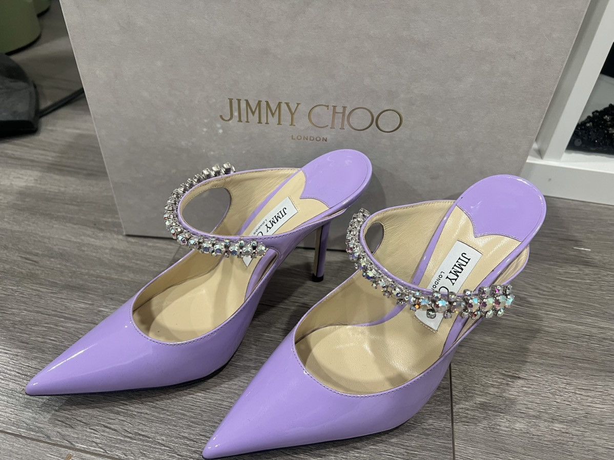 Jimmy Choo Jimmy Choo Bing 100mm crystal-embellished mules Size US 7.5 / IT 37.5 - 2 Thumbnail