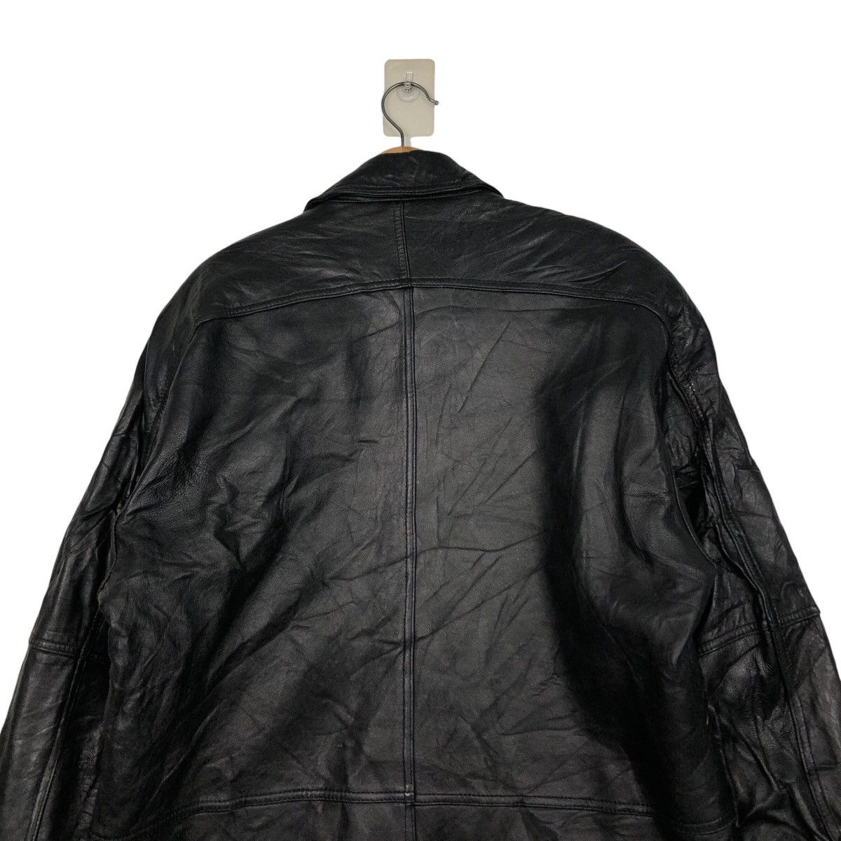 📌Vintage Biker Genuine Leather Jacket Lmogees Multi Pocket