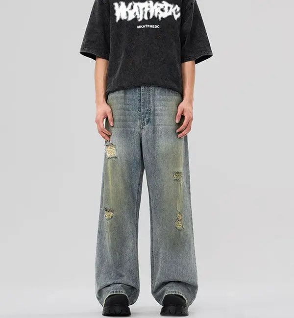Japanese Brand nezawa x Reia Street Fashion Washed Distressed Jeans Size US 32 / EU 48 - 7 Thumbnail