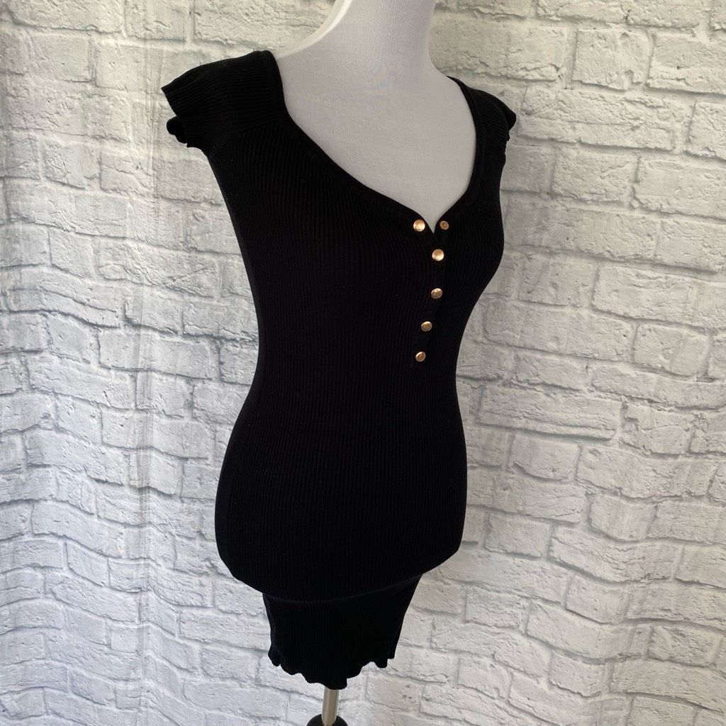 Other Love Tree women M scoopneck ribbed bodycon cap sleeve dress Size M / US 6-8 / IT 42-44 - 3 Thumbnail