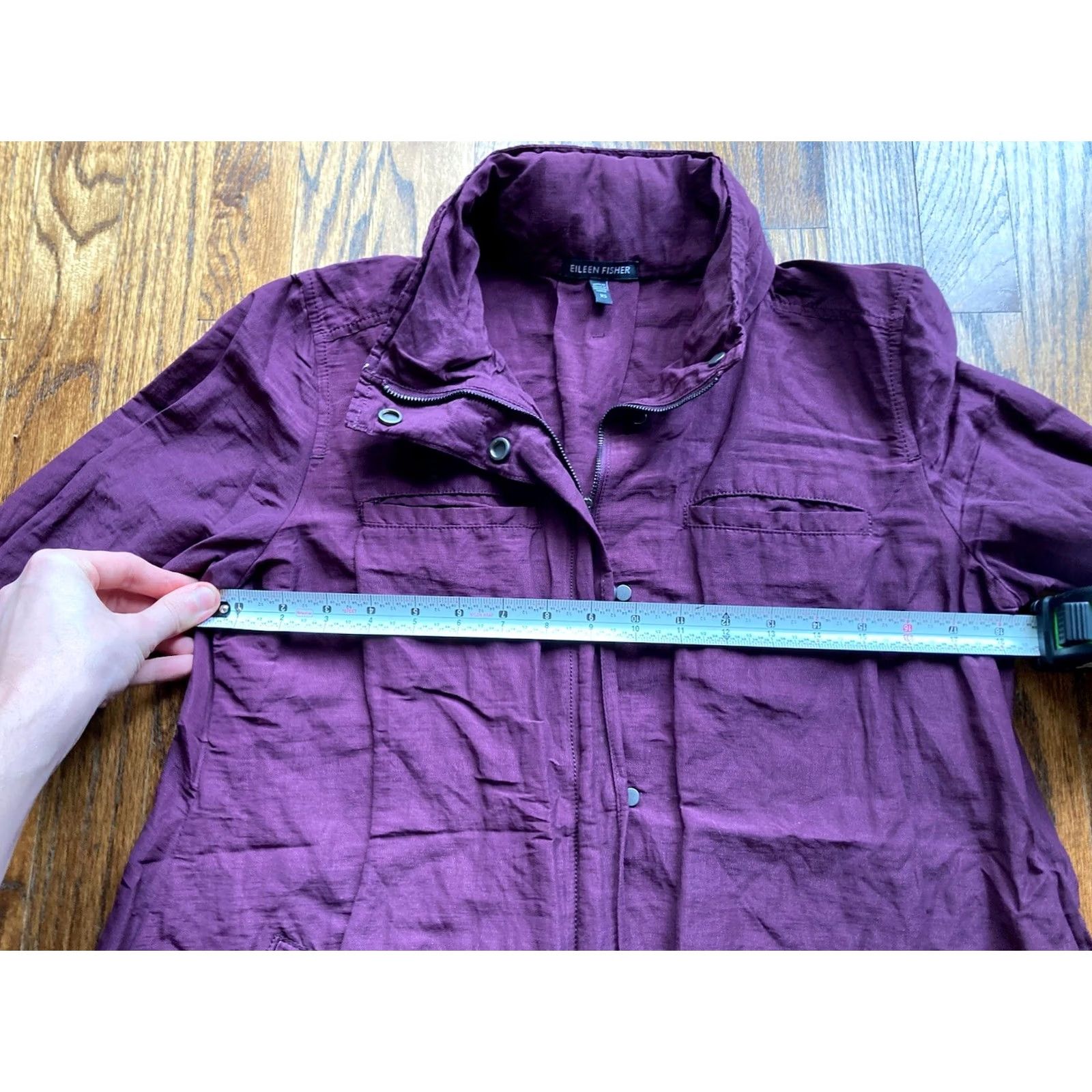 Eileen Fisher Eileen Fisher Womens Purple Windbreaker Jacket Size XS Zip Snap Casual Outdoor Size XS / US 0-2 / IT 36-38 - 6 Thumbnail