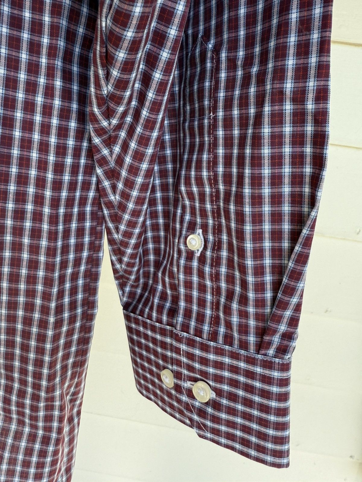 Stafford Stafford Button Up Long Sleeve Shirt Red Plaid 17 1/2 34-35 Size US M / EU 48-50 / 2 - 7 Thumbnail