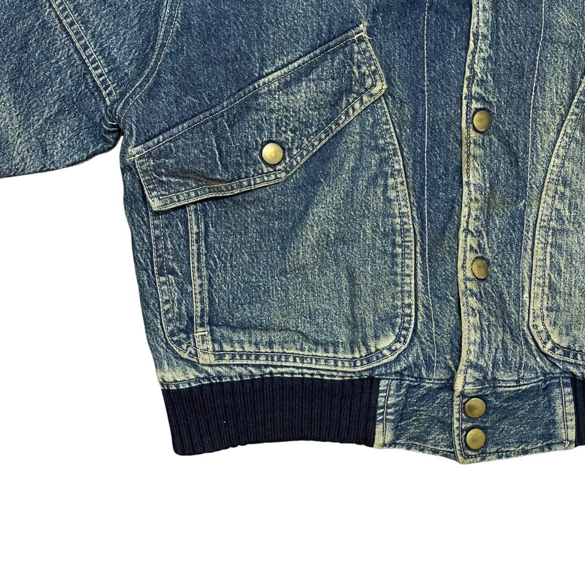 Big John Vintage 90s Big John Utility Denim Bomber Jacket Boxy Fit Size US L / EU 52-54 / 3 - 6 Thumbnail