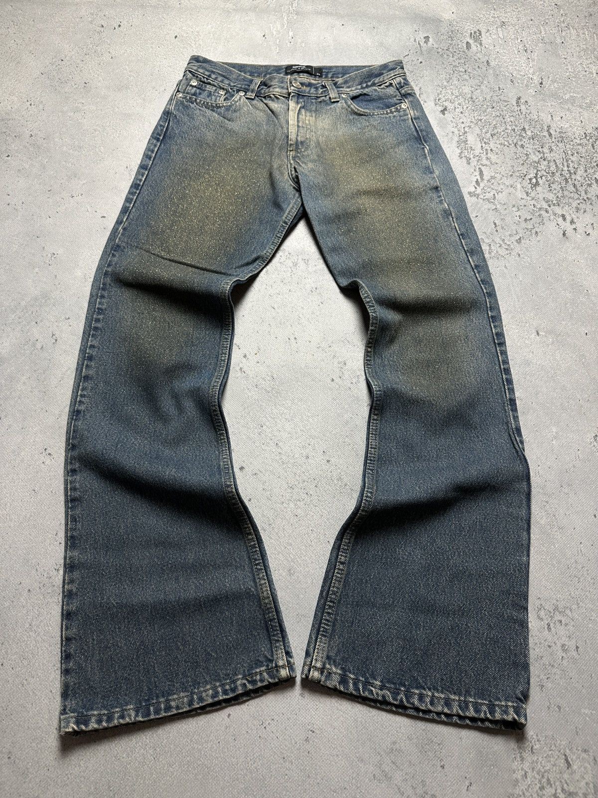 If Six Was Nine Casta & Puro Flared Denim Jeans Avant Garde Sz 28 Made In Ar Size 28" / US 6 / IT 42 - 6 Thumbnail