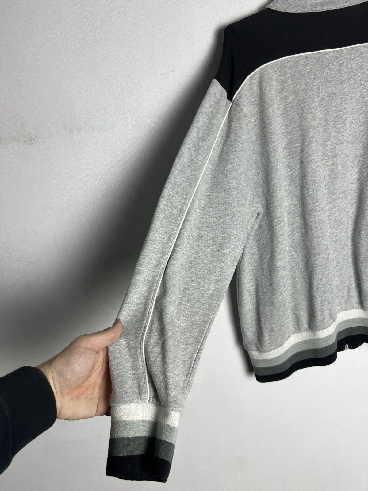 Luxury Zip Sweatshirt Yves Saint Lauren Striped Vintage Y2k