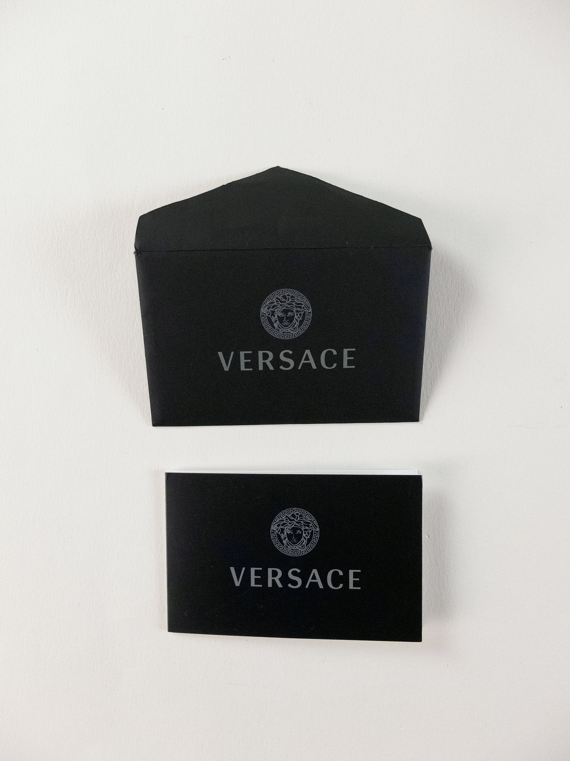 Versace VERSACE La Greca Greek Key black & blue leather card holder Size ONE SIZE - 6 Thumbnail