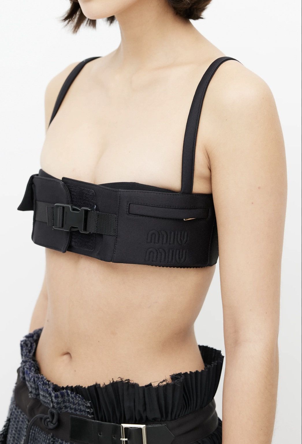 Miu Miu ⚠️SUPER RARE!⚠️ Cargo Neoprene Bra Top Size XS / US 0-2 / IT 36-38 - 2 Thumbnail