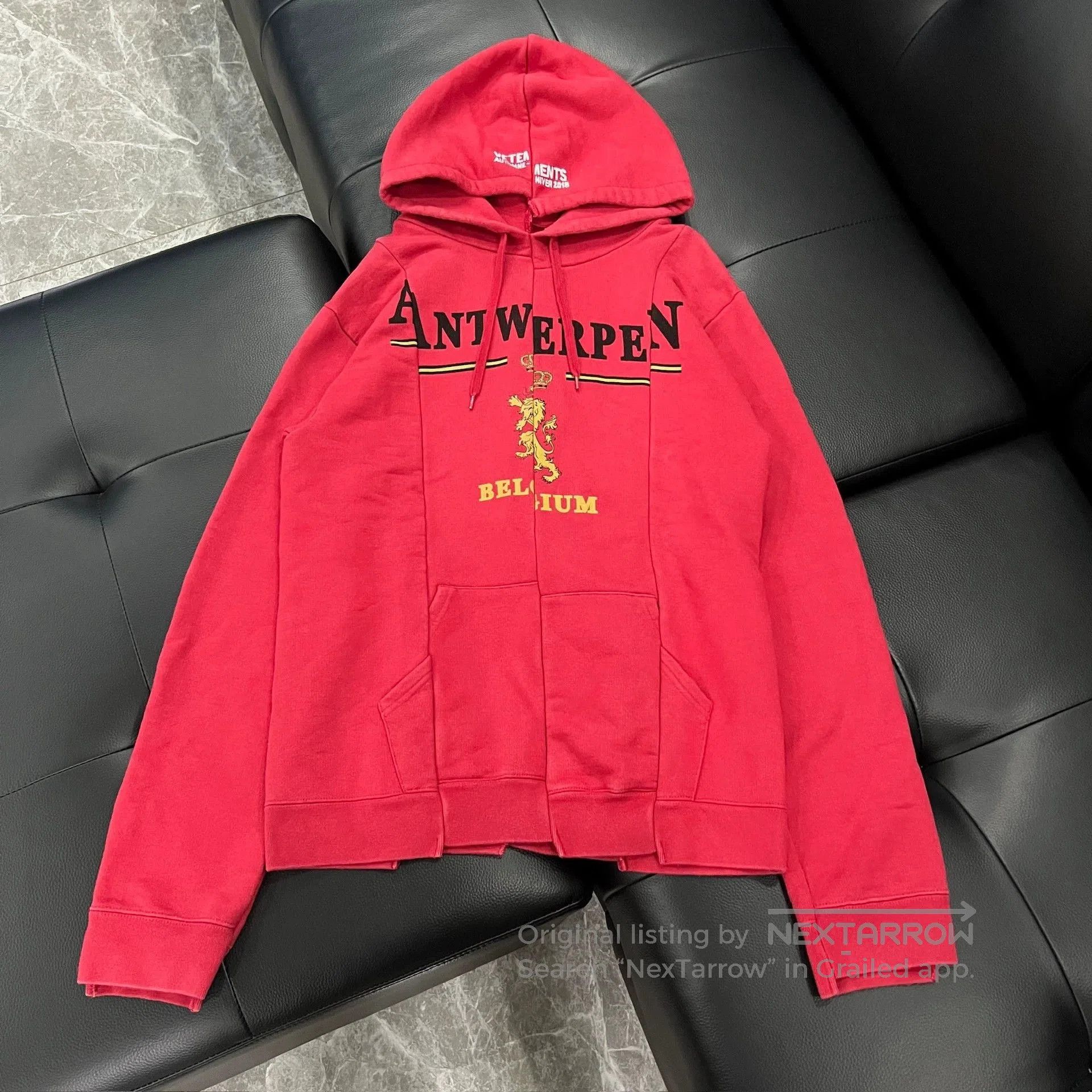 Vetements AW17 Vetements Antwerp Deconstructed Split Hoodie Grey
