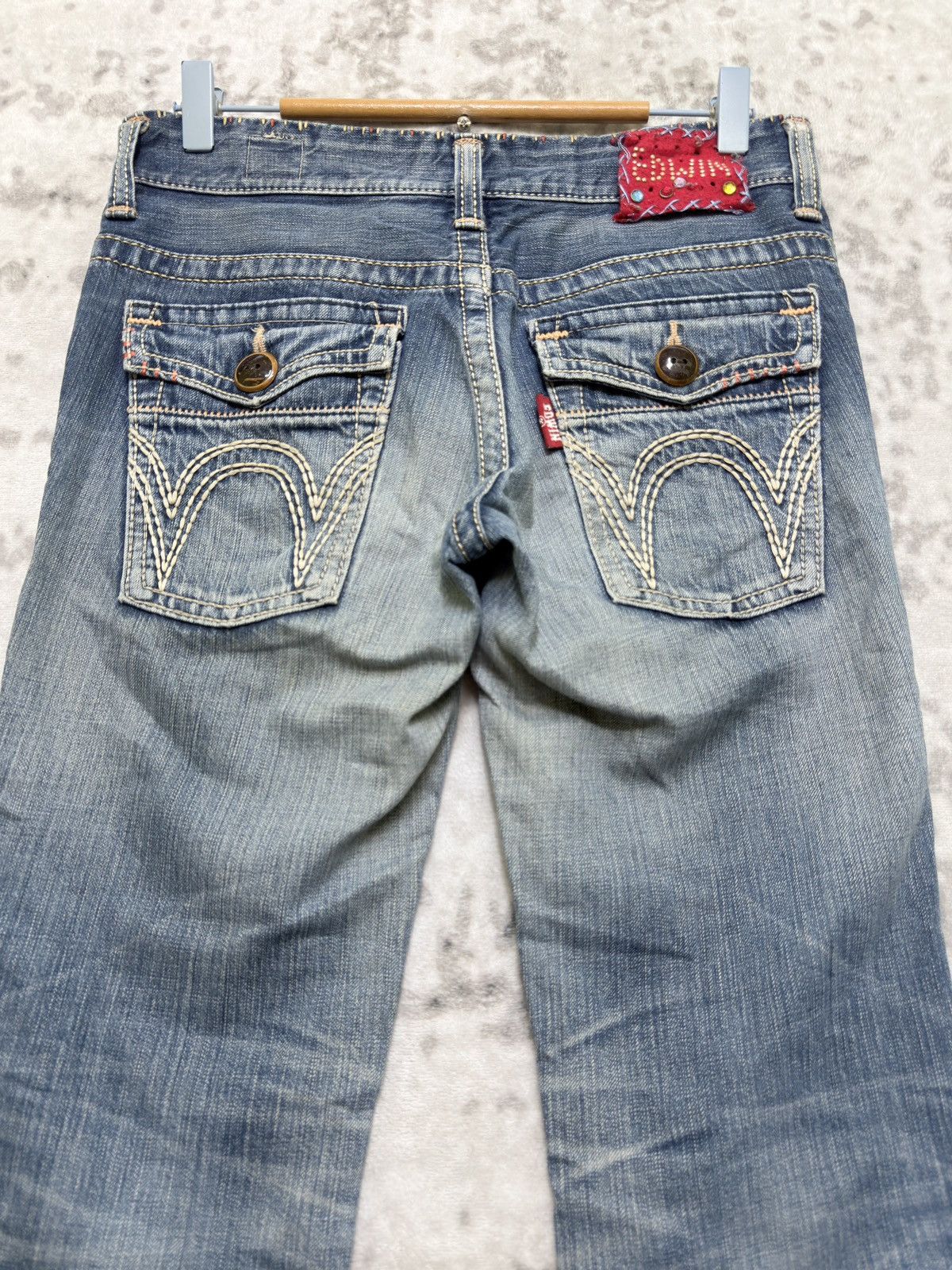 Edwin Vintage Edwin Distressed Blue Washed Low Rise Denim Jeans Size US 29 - 10 Thumbnail