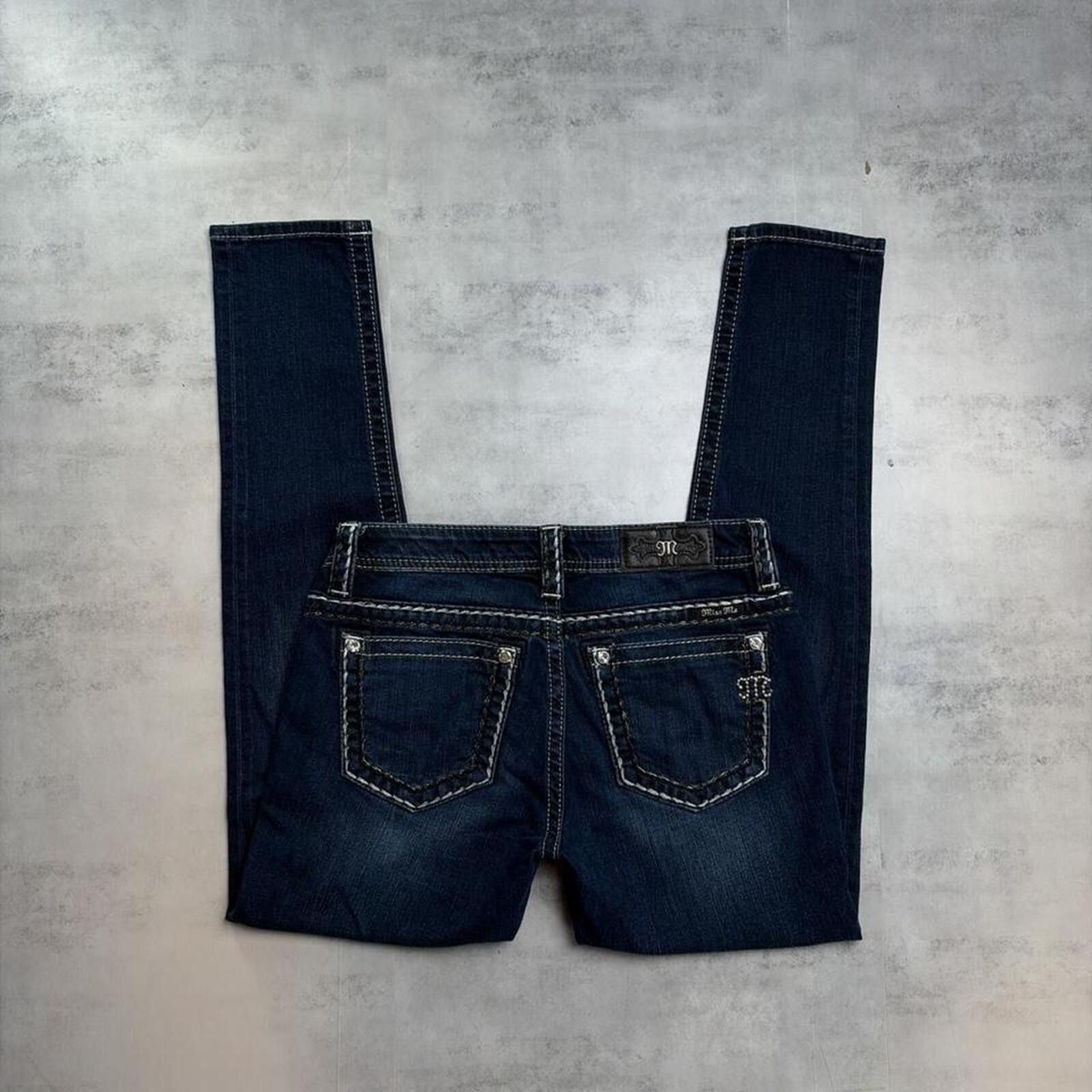 Other Y2K Dark Wash Miss Me Grunge Gothic Skinny Denim Jeans Size 30" / US 8 / IT 44 - 1 Thumbnail