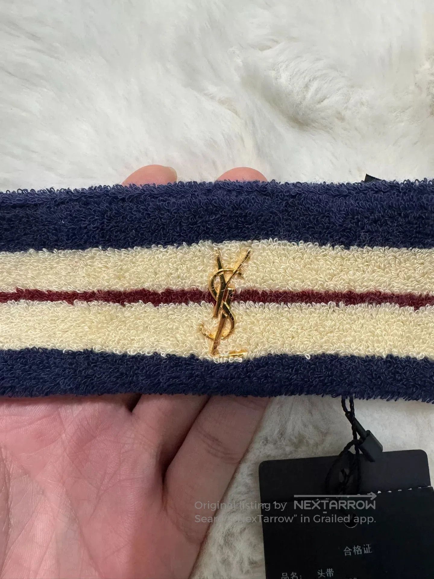 Saint Laurent Paris Saint Laurent Gold Logo Headband. Size ONE SIZE - 2 Thumbnail
