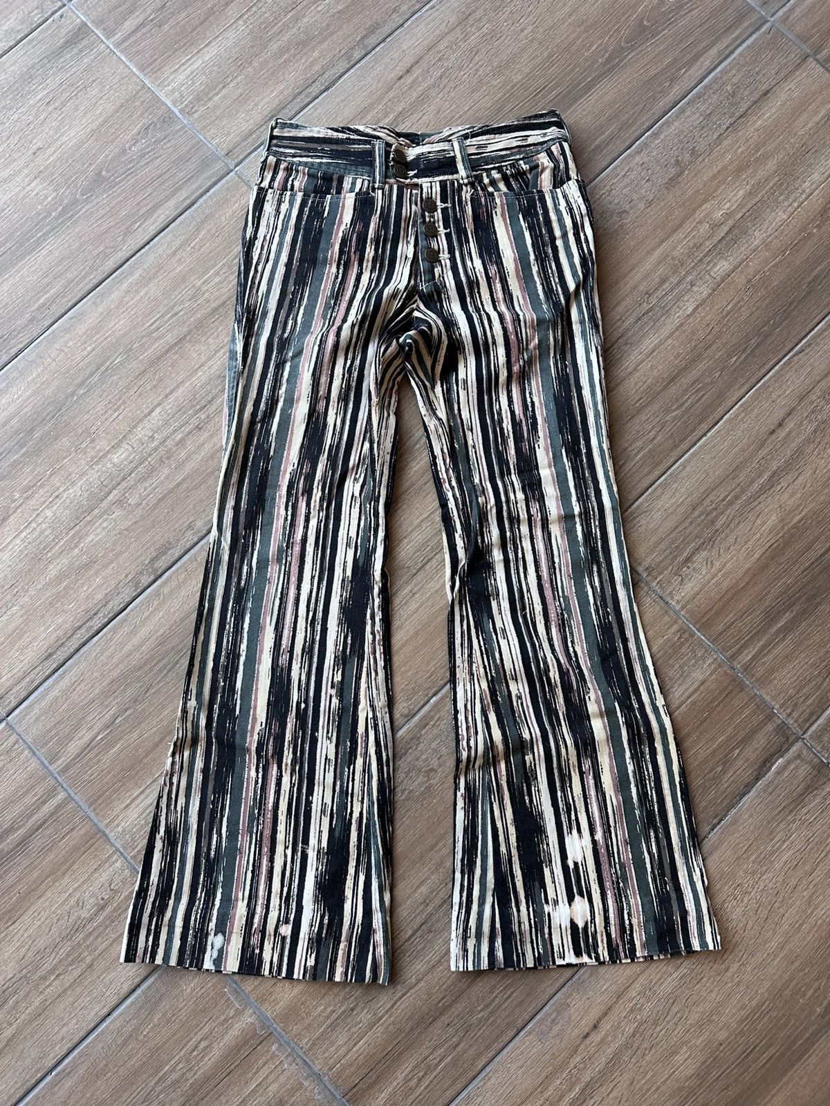 Tornado Mart 2000s Tornado Mart Multicolor Flare Jeans Size 27" / US 4 / IT 40 - 1 Thumbnail