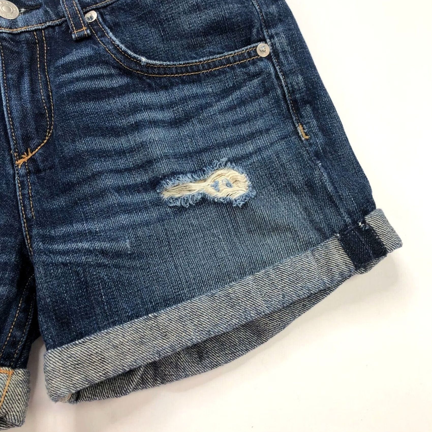 Rag & Bone Rag & Bone 24 (Fit In) 100% Cotton Denim Mid Rise 3.5" Shorts Women Shorts 3.5 Inseam Denim Shorts Blue Regular Rise 24 Womens Size 42" / US 20 - 3 Thumbnail