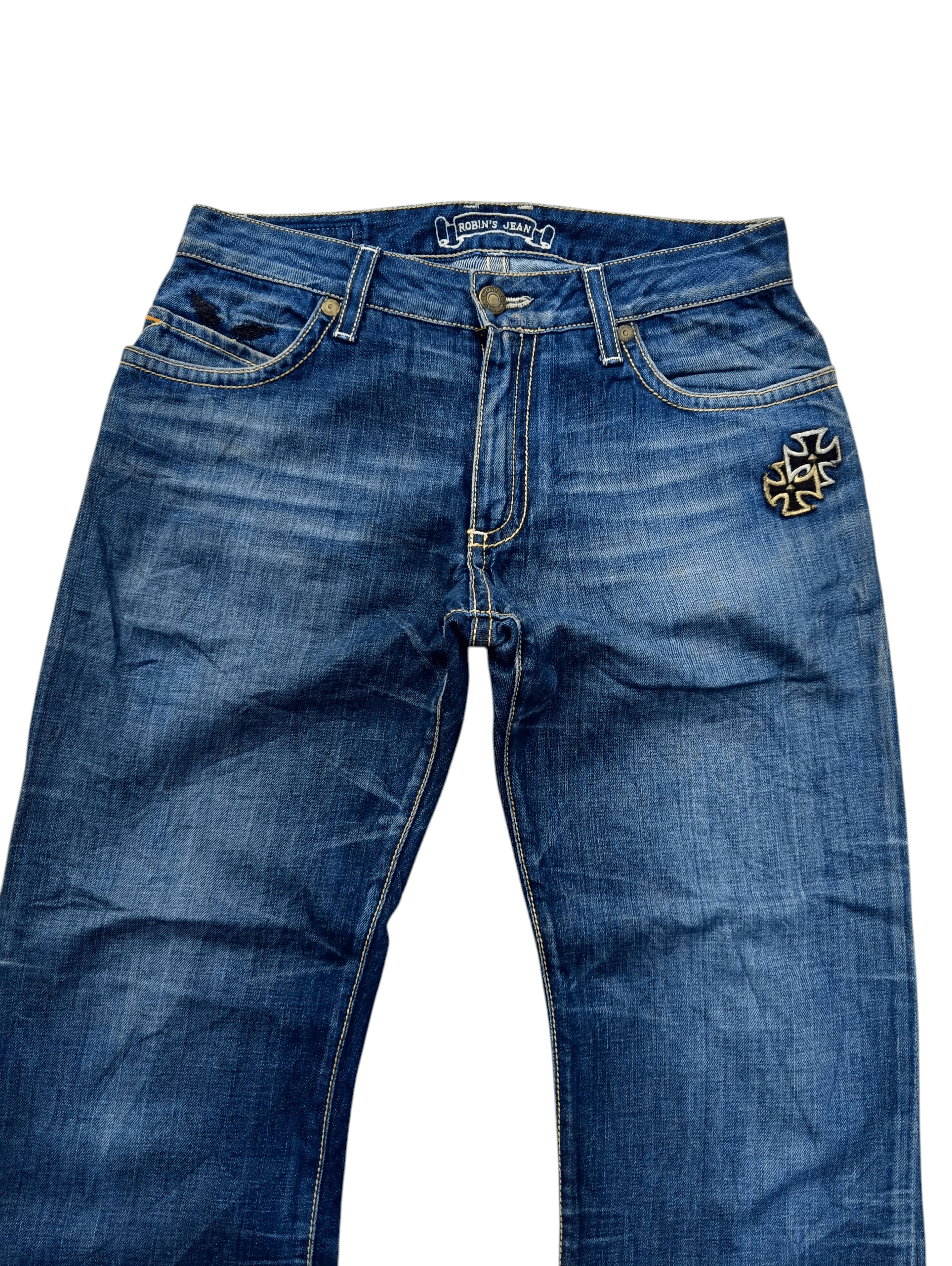 Robins Jeans Robins Jeans Studded Cross Embroidery Claw Mark Jeans Size US 32 / EU 48 - 6 Thumbnail