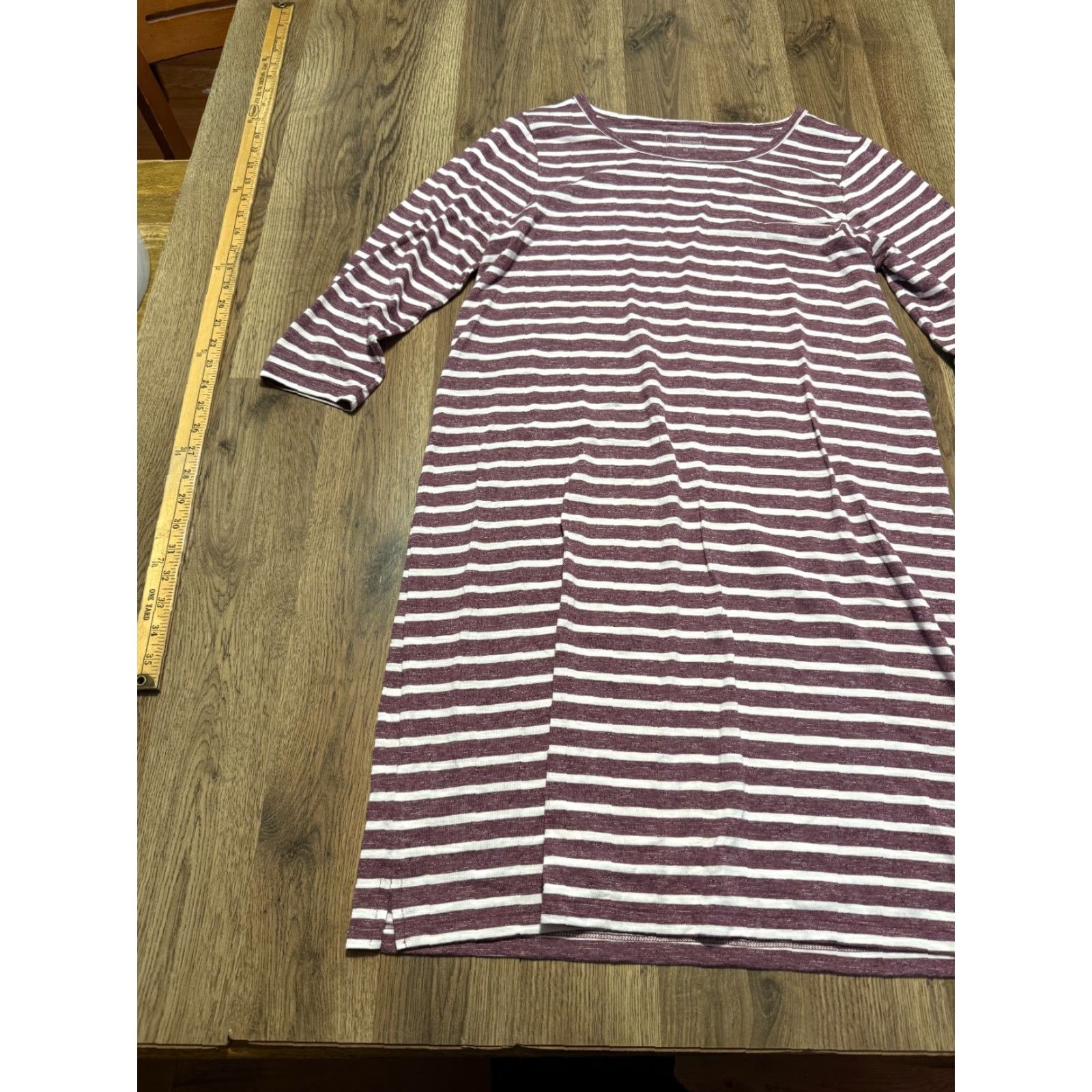 Vintage Sonoma Dress Women's Medium Purple White Striped Long Sleeve Dress Size M / US 6-8 / IT 42-44 - 3 Thumbnail