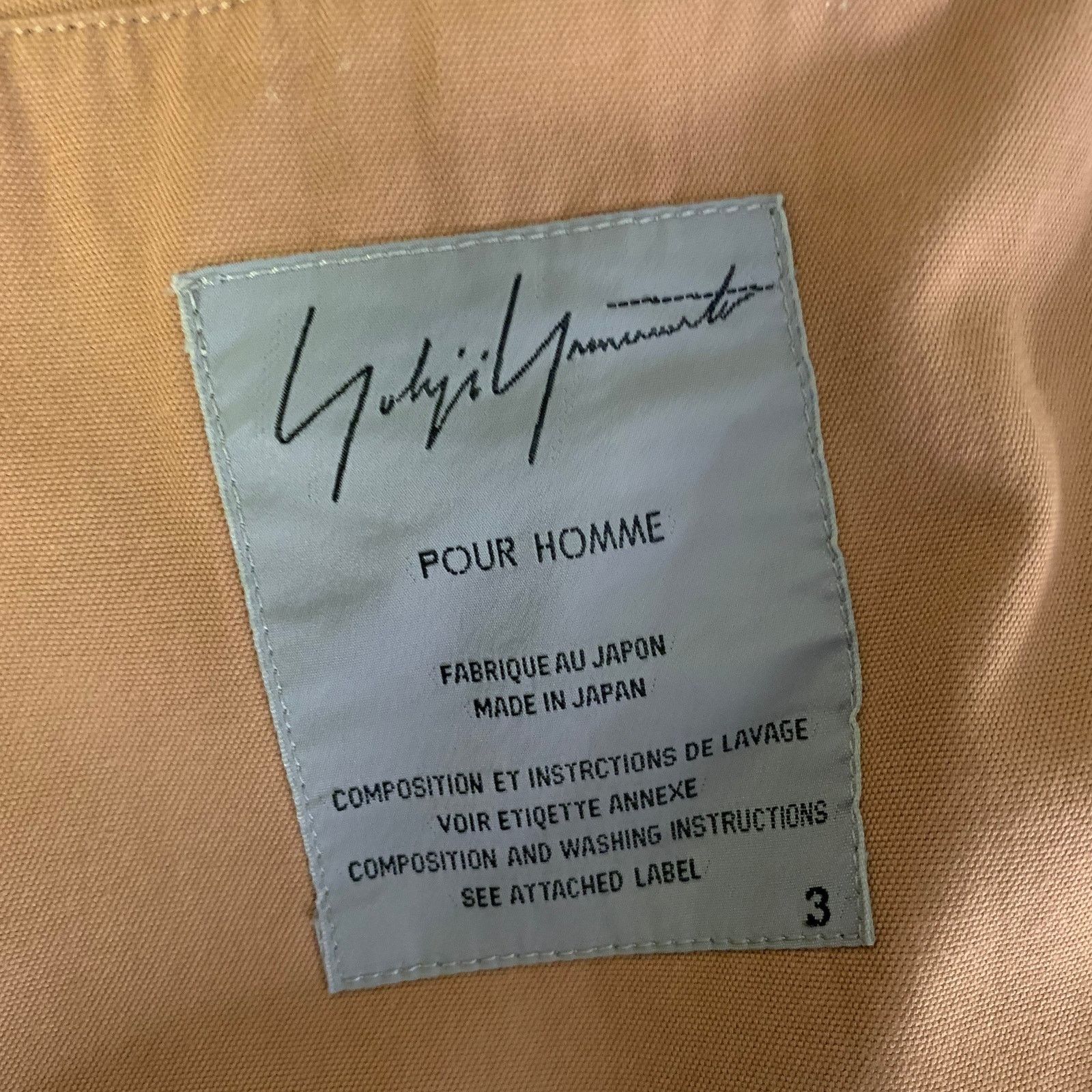 Yohji Yamamoto YOHJI YAMAMOTO Chest Size 50 Tan Cotton 40 33 Suit Size 50R - 6 Thumbnail