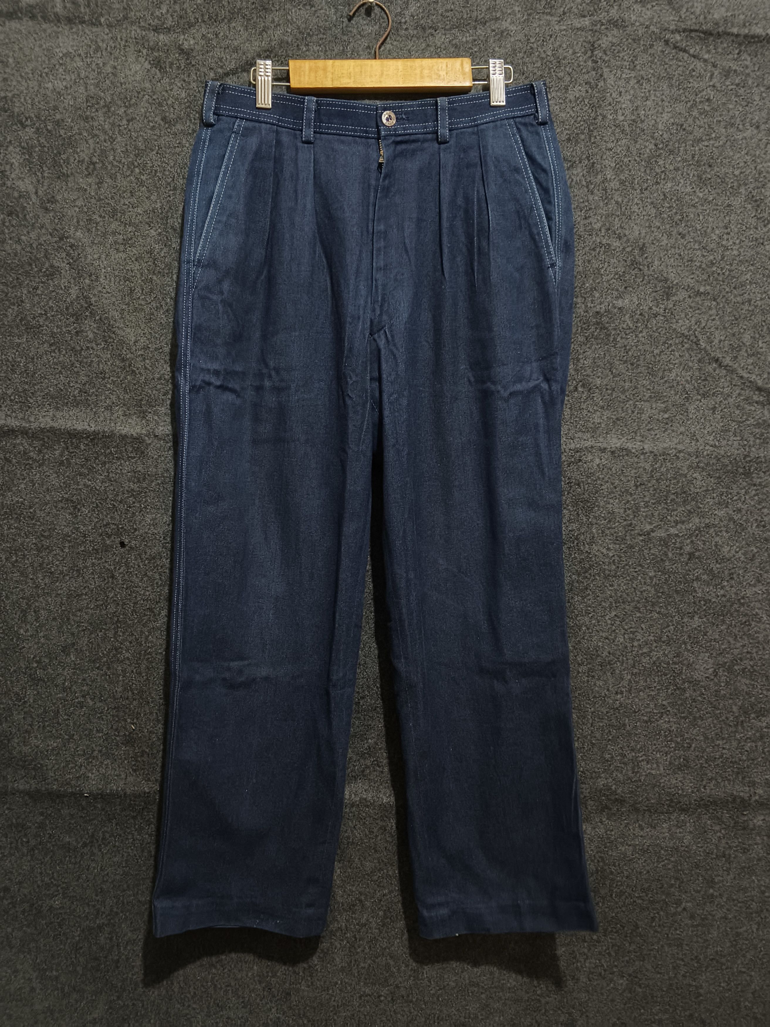 Celine 💥SICK💥 Vintage 70-80s CELINE Paris⁠ Indigo Trousers Pants Size 29" - 1 Thumbnail