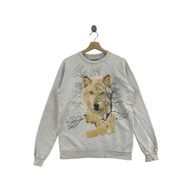 Habitat Vintage 90’ HABITAT WILD WOLF Alaska Nature Sweatshirt Size XS / US 0-2 / IT 36-38 - 1 Thumbnail