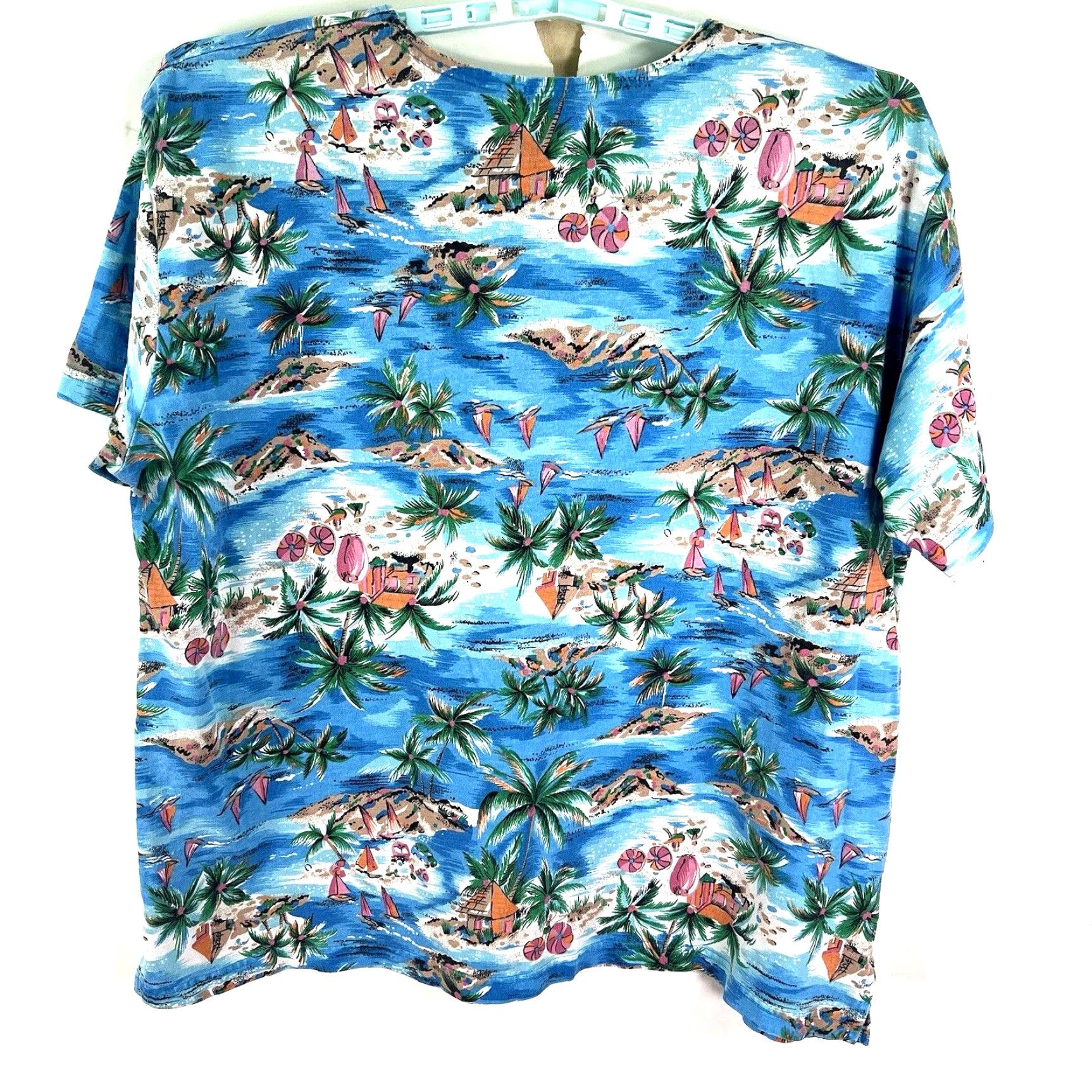 Vintage VINTAGE KWBL T-Shirt Adult XL Blue 90s Graphic Island California Beach Hawaiian Size US XL / EU 56 / 4 - 6 Thumbnail
