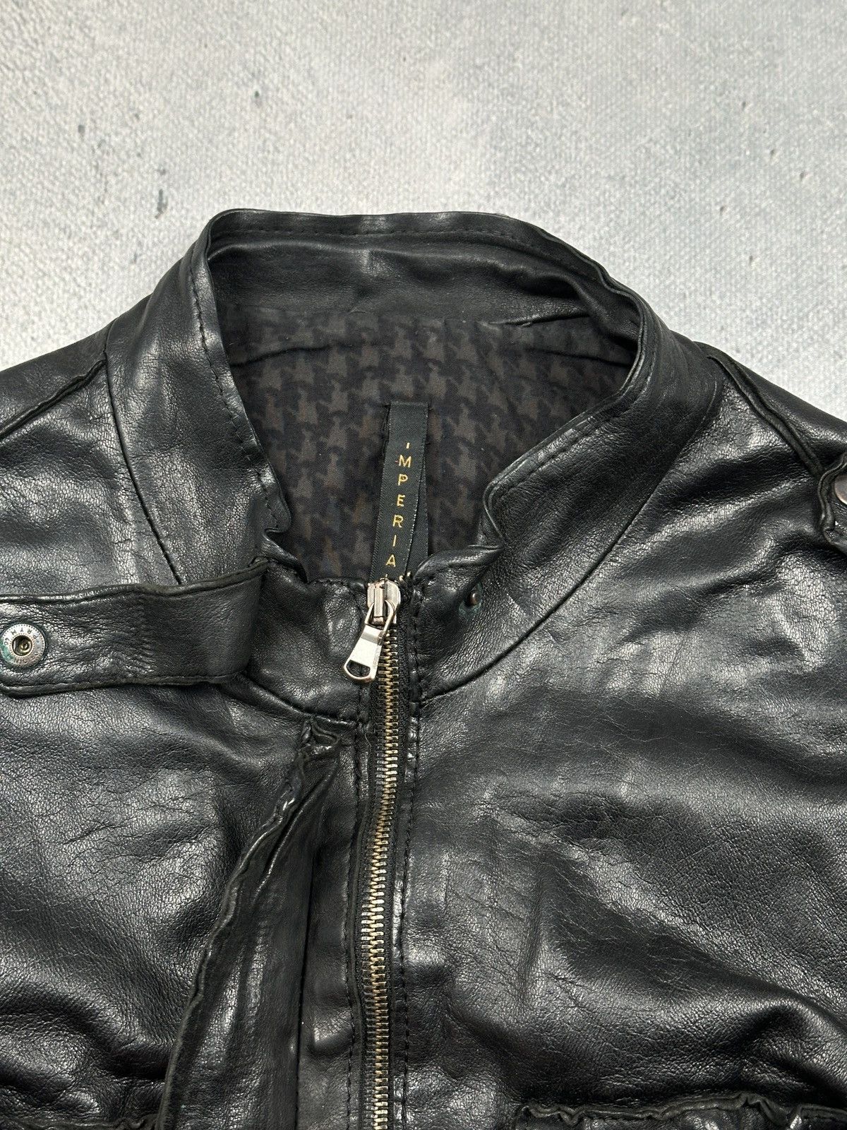 Imperial Imperial Vintage Black Leather Jacket Made in Italy Archive Size L / US 10 / IT 46 - 19 Thumbnail