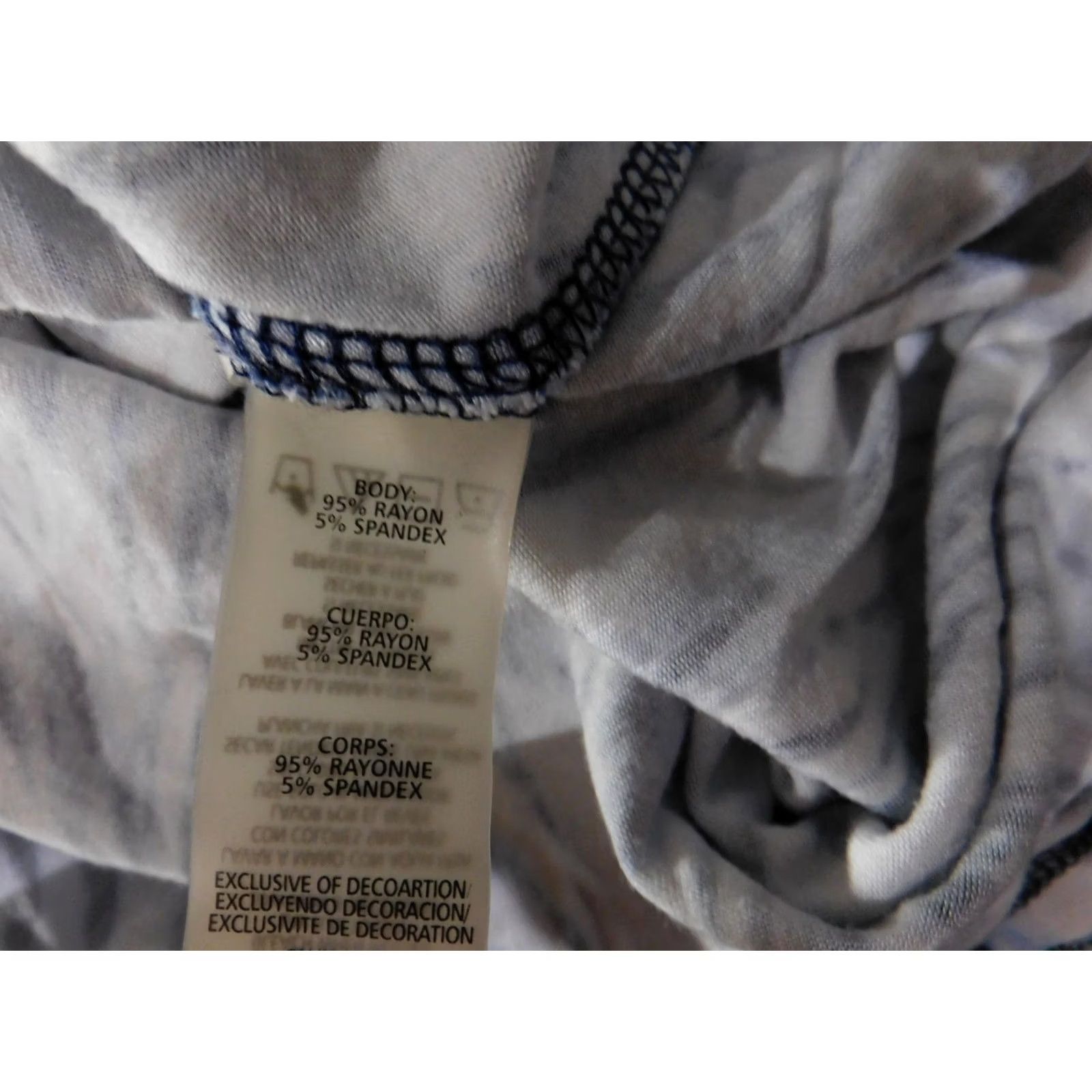 Calvin Klein Calvin Klein Dress Womens Small Blue White Ikat Print Stretch Shift Tie Shoulder Crew Neck Cap Sleeve Pullover Casual Travel Short Size S / US 4 / IT 40 - 7 Thumbnail