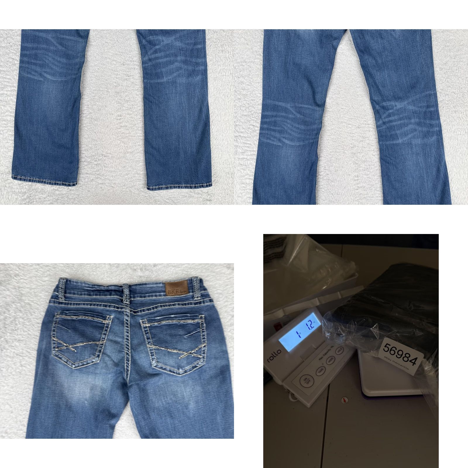 BKE BKE Stella Bootcut Jeans Womens 28R Blue Medium Wash Distressed 28x30 Size 28" / US 6 / IT 42 - 10 Thumbnail