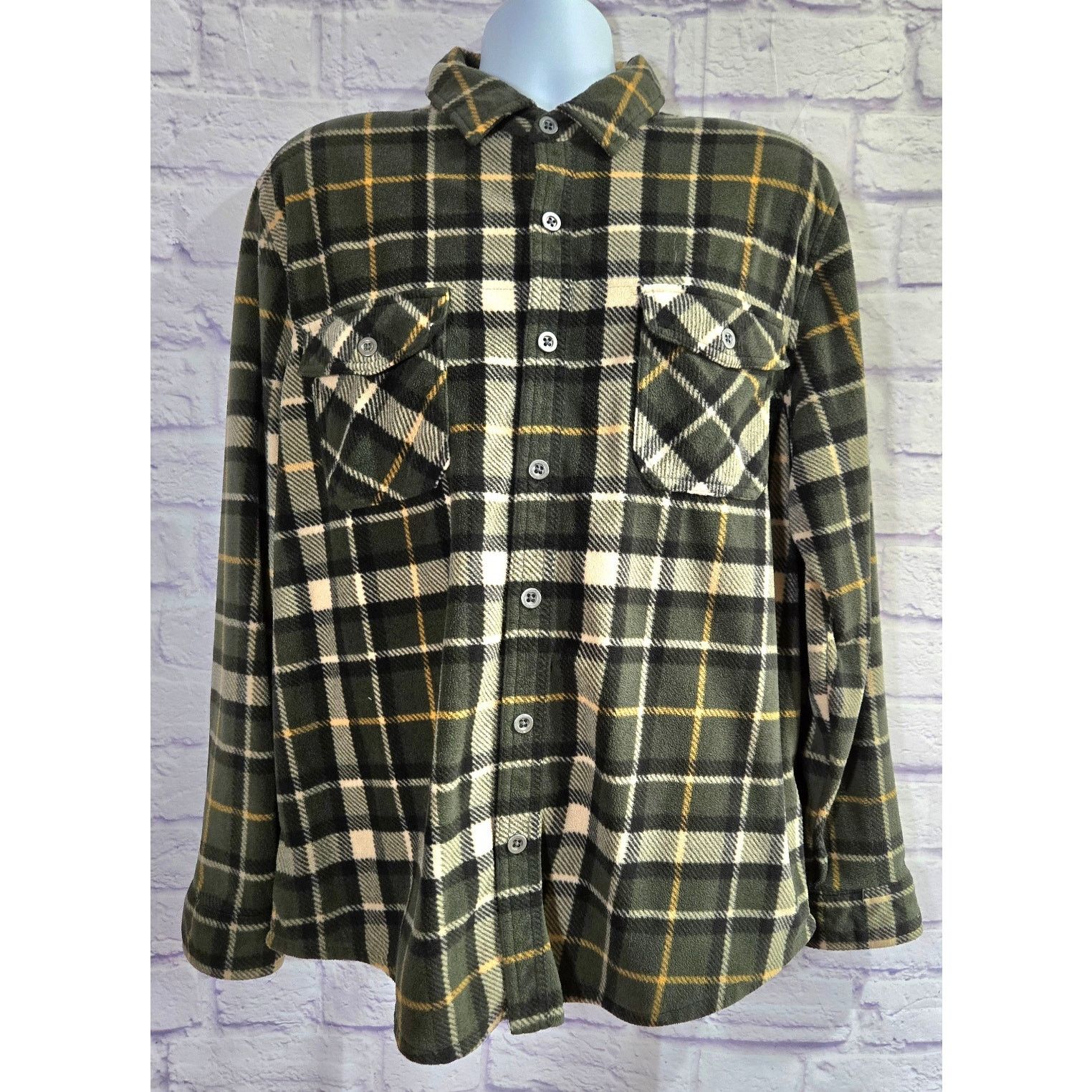 Other Freedom Foundry Green Plaid Microfleece Button Mens Shirt XL Size US XL / EU 56 / 4 - 1 Thumbnail