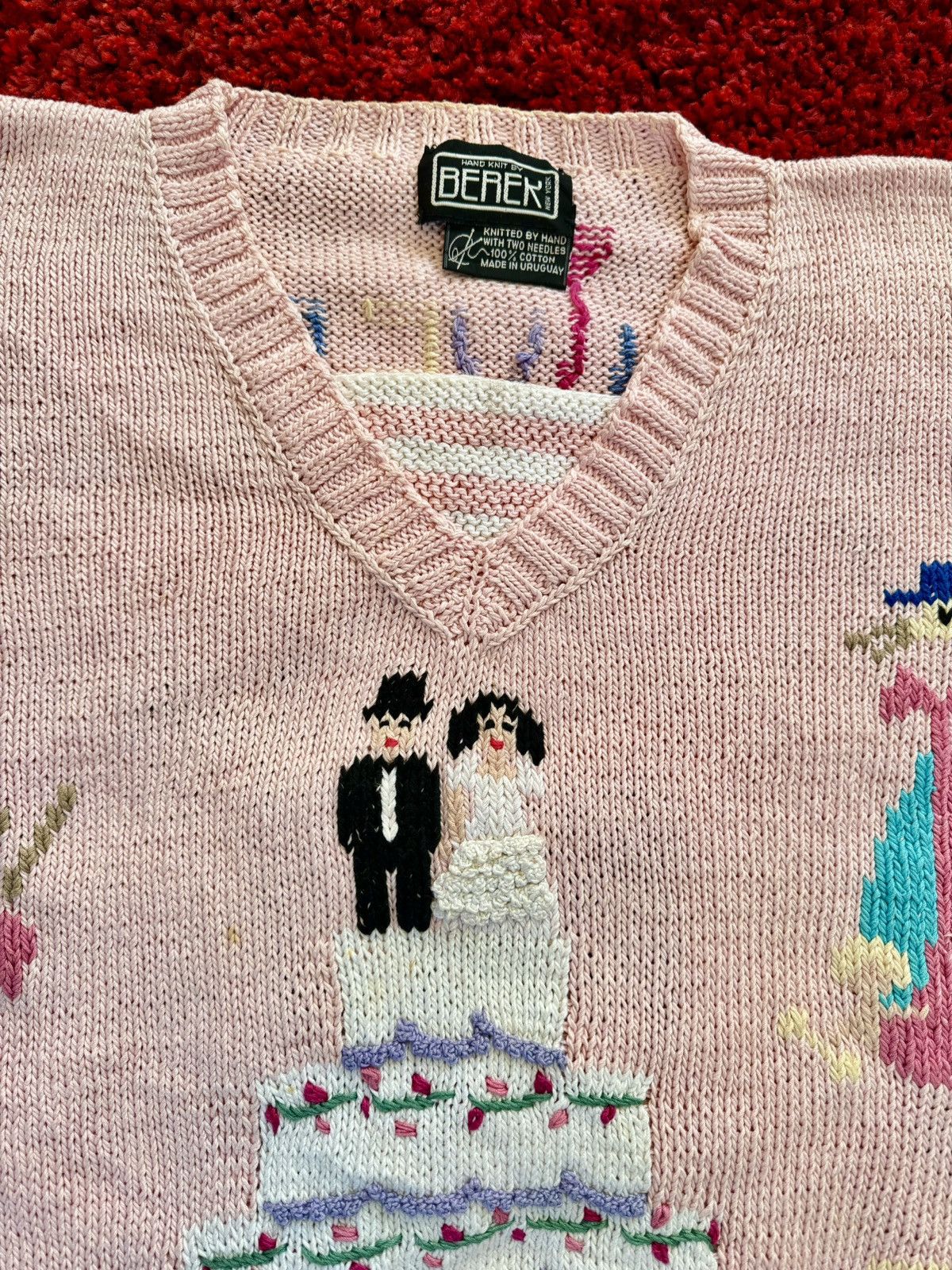 Designer × Vintage Vintage Berek Wedding Anniversary Hand Knitted Sweater Size US S / EU 44-46 / 1 - 6 Thumbnail