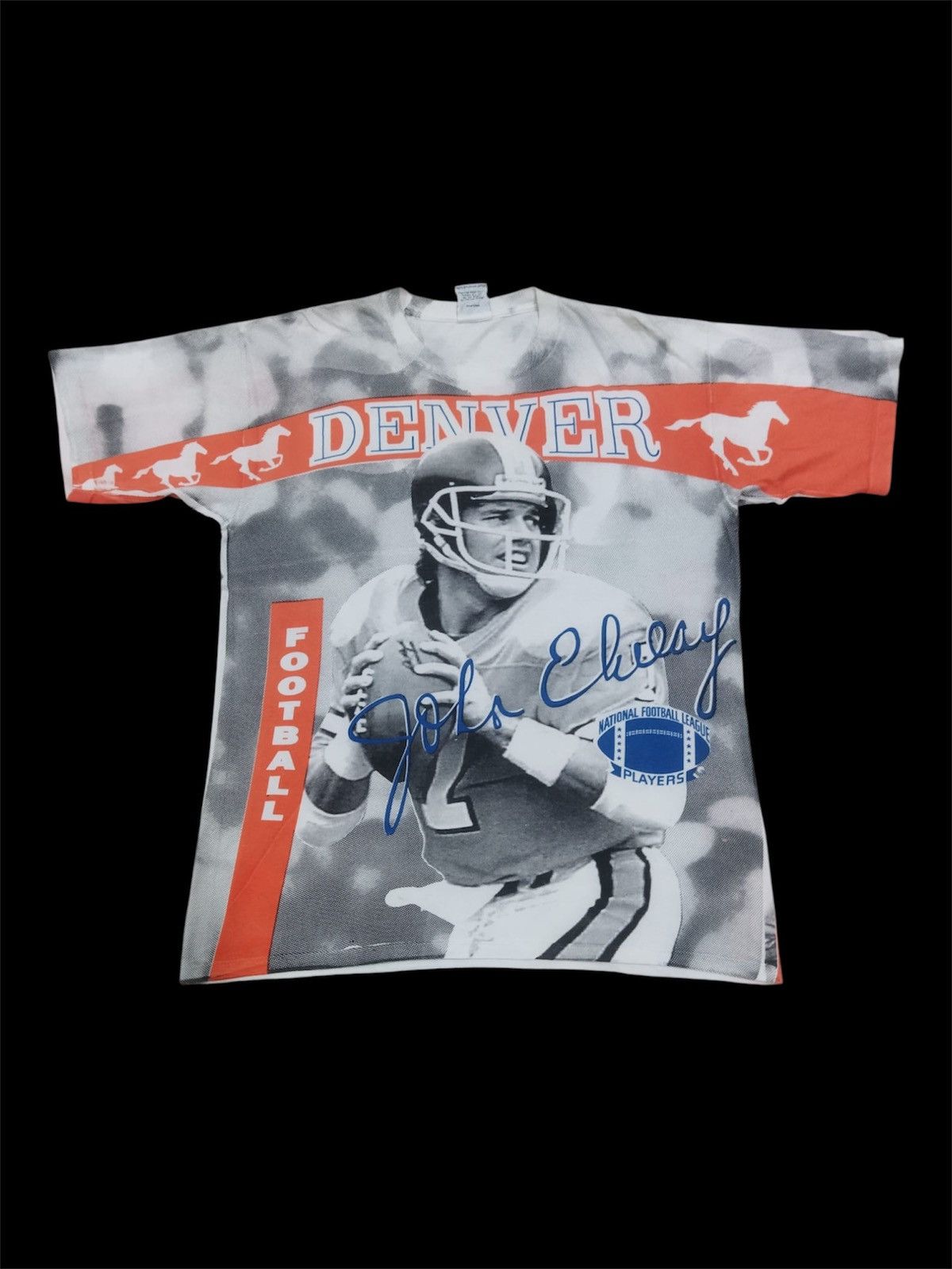 NFL Vintage 90s John Elway Denver NFL Big Print Tee Size US M / EU 48-50 / 2 - 1 Thumbnail