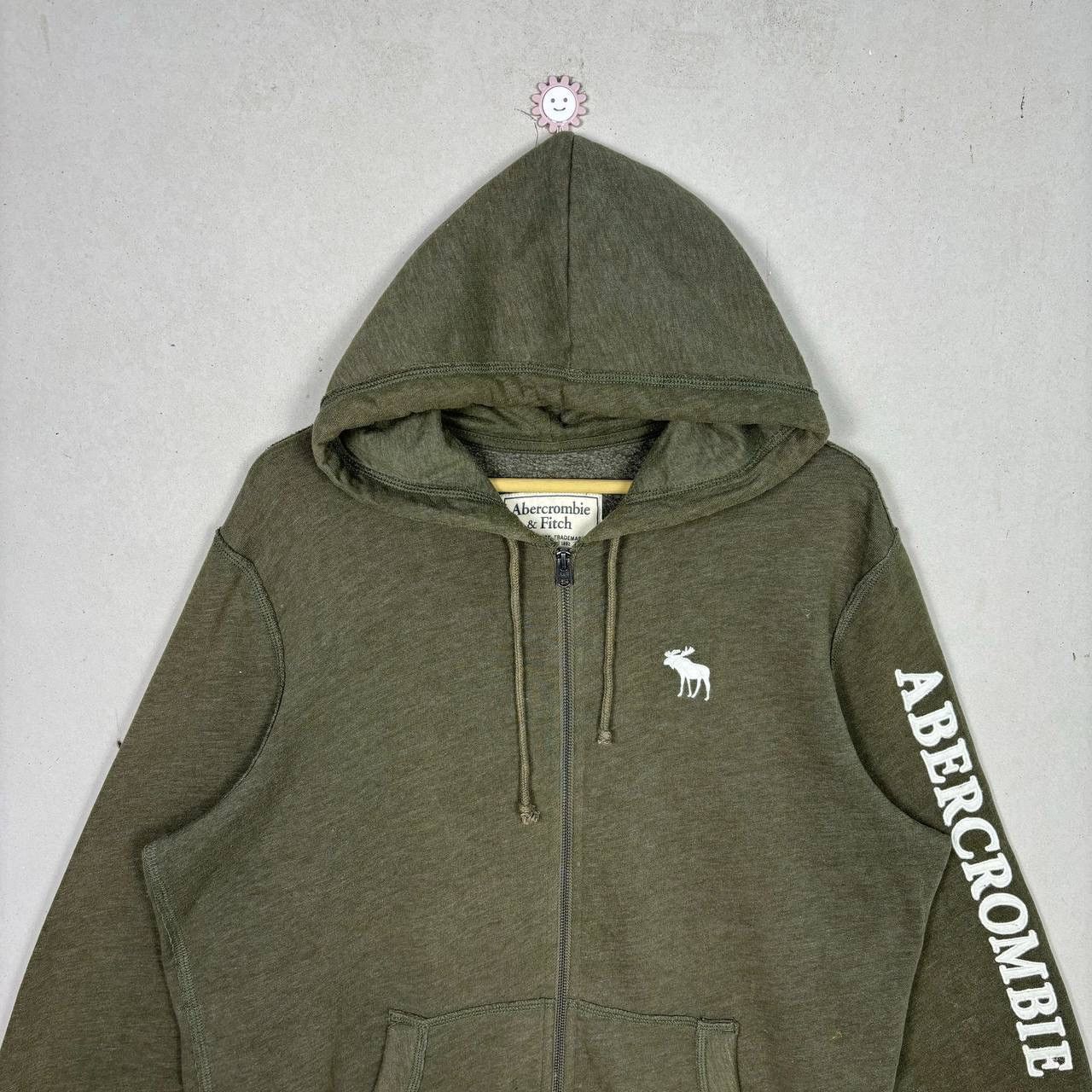 Abercrombie & Fitch Abercrombie & Fitch Muscle Zip Hoodie XL Olive Y2K Moose Size US XL / EU 56 / 4 - 3 Thumbnail